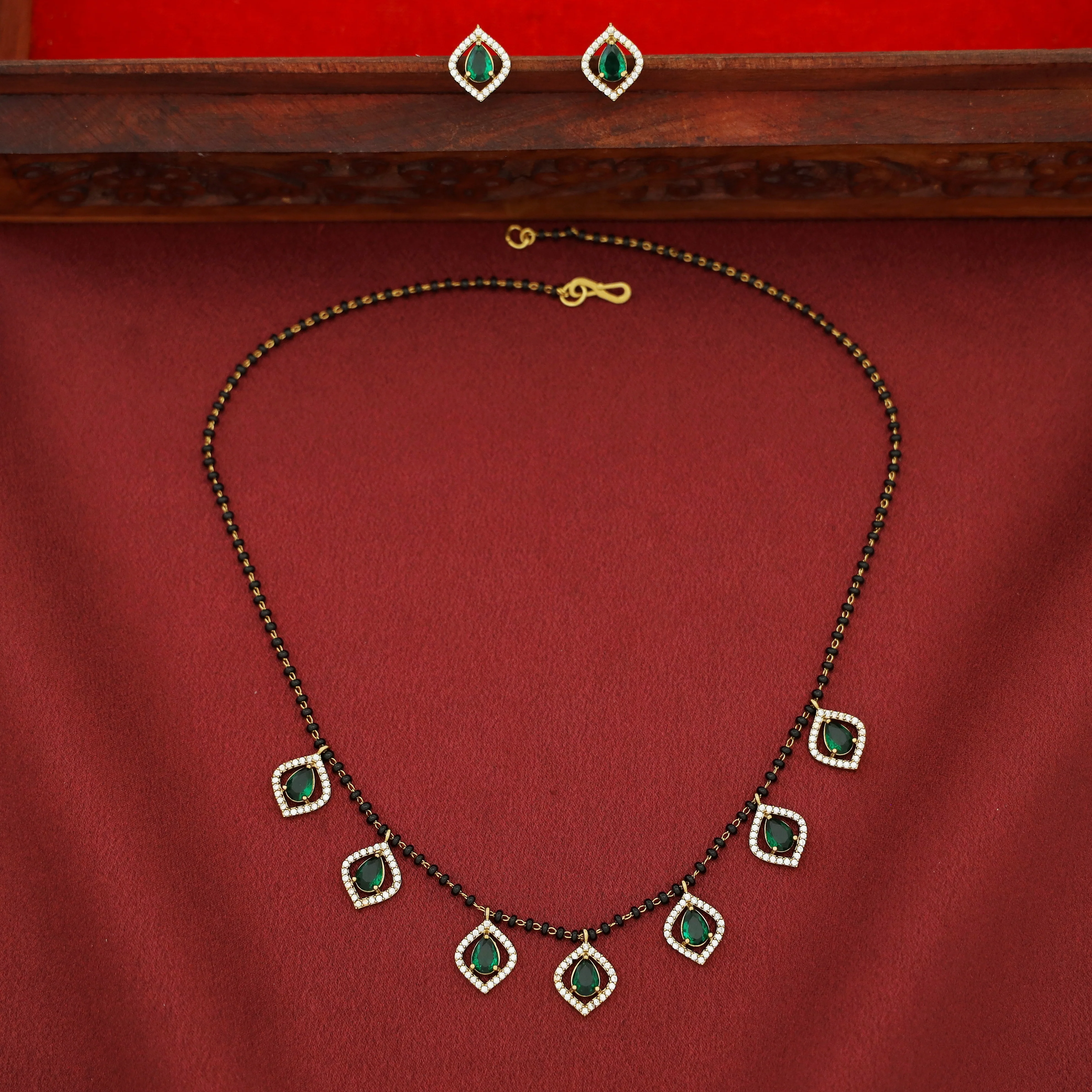 Armita Drop Glossy Mangalsutra With Stud - Image 3
