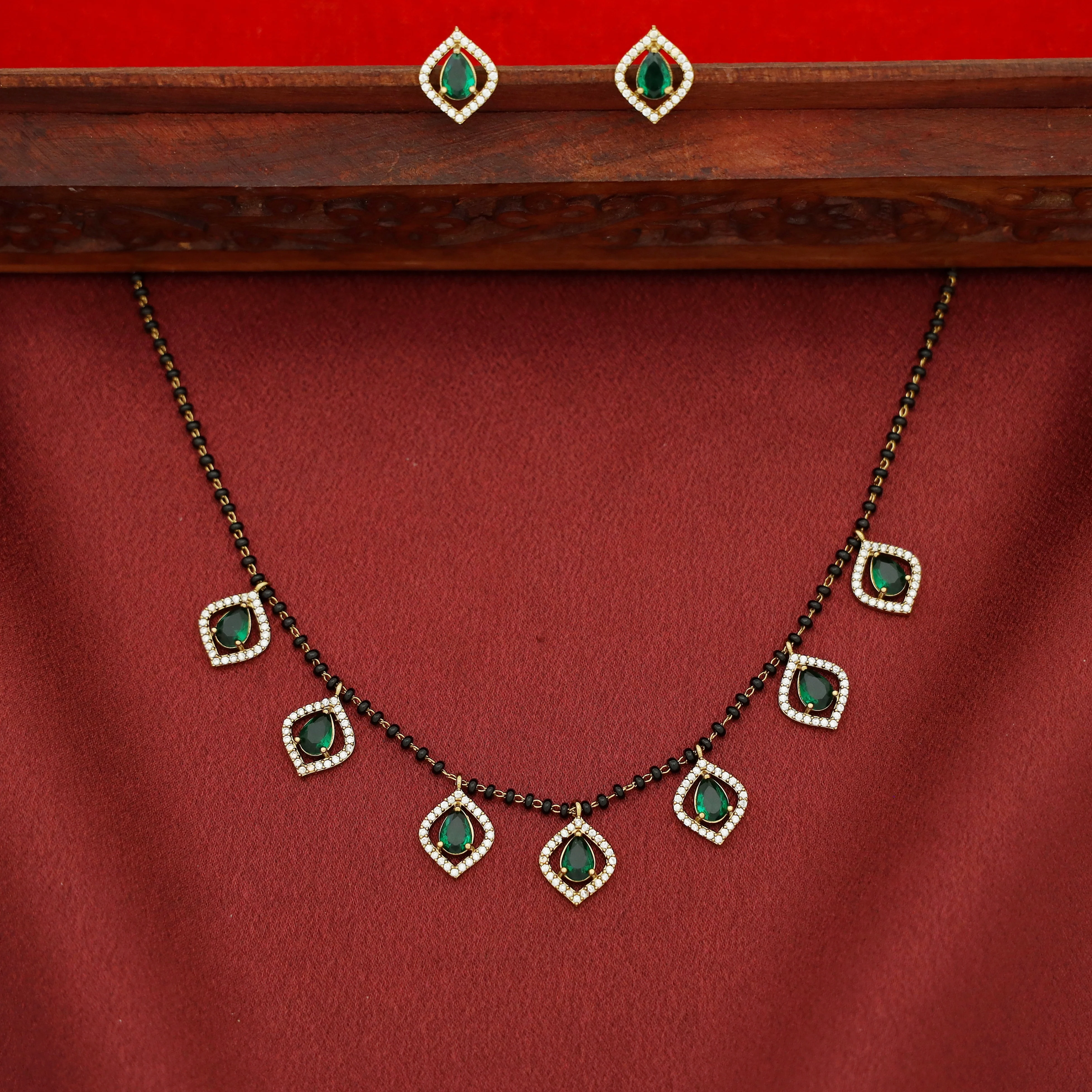 Armita Drop Glossy Mangalsutra With Stud - Image 5