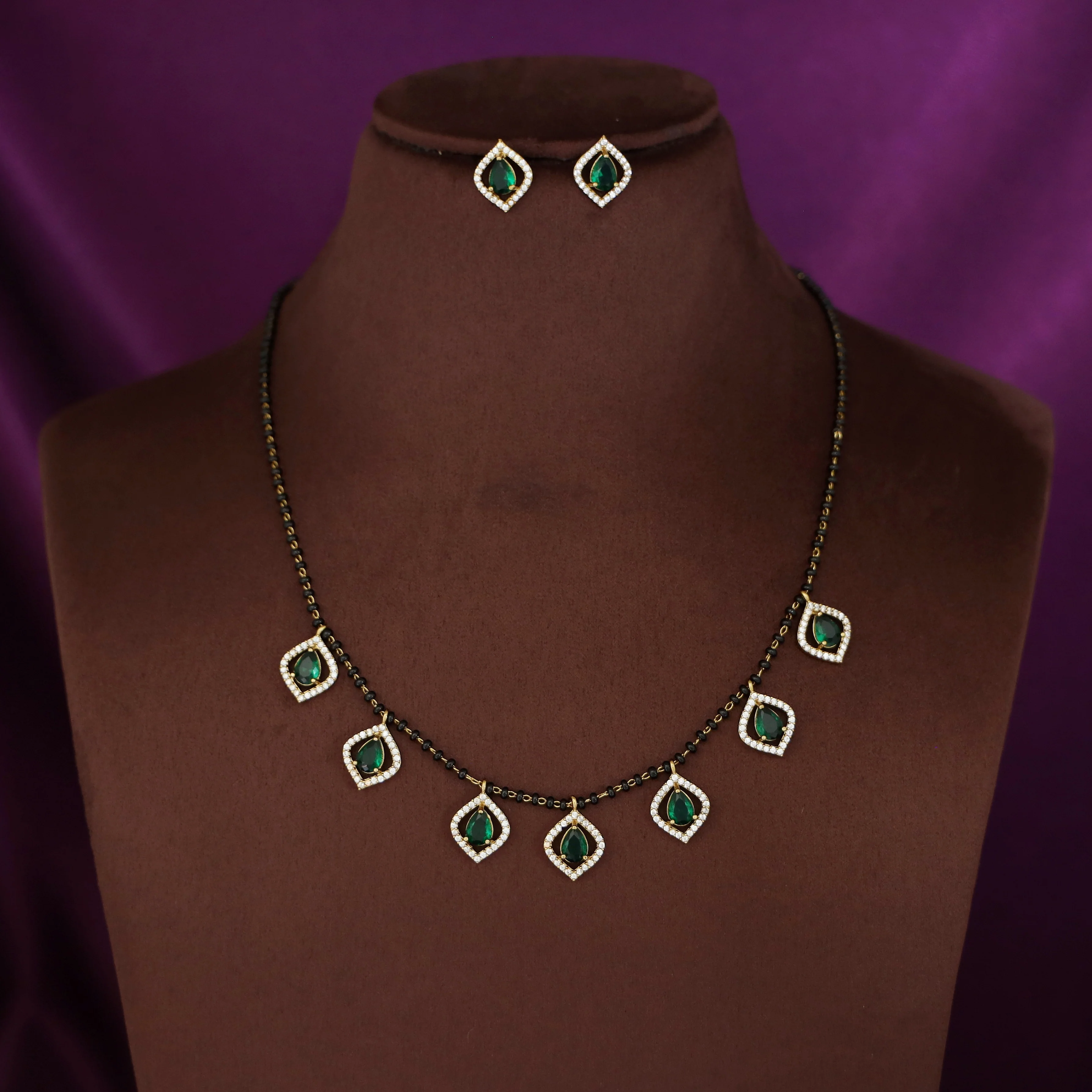 Armita Drop Glossy Mangalsutra With Stud - Image 6