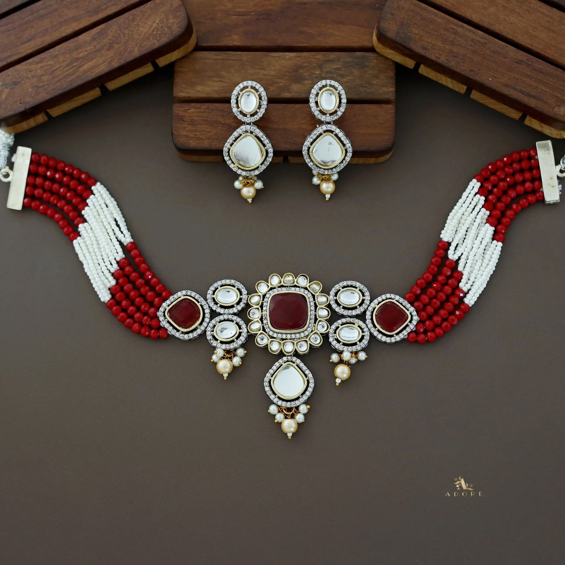 Aroosa Kundan Choker With Earring - Image 19