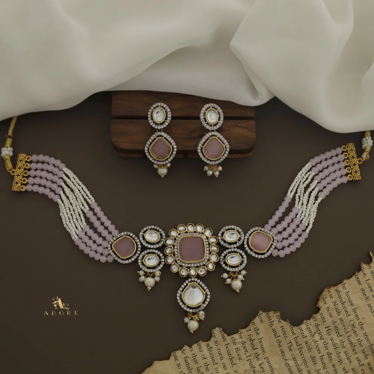 Aroosa Kundan Choker With Earring - Image 8