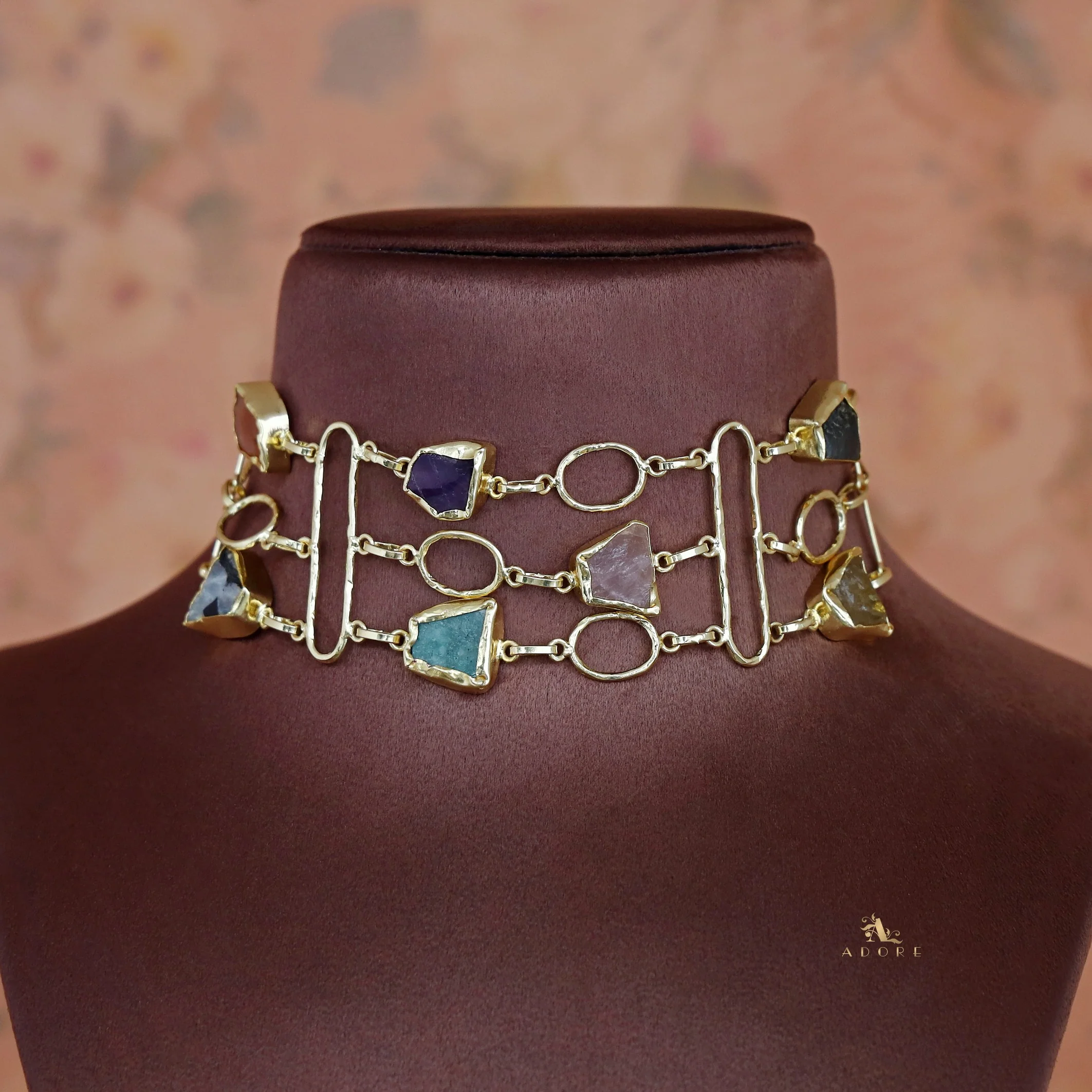 Fiona 3 Layer Raw Stone Choker - Image 2