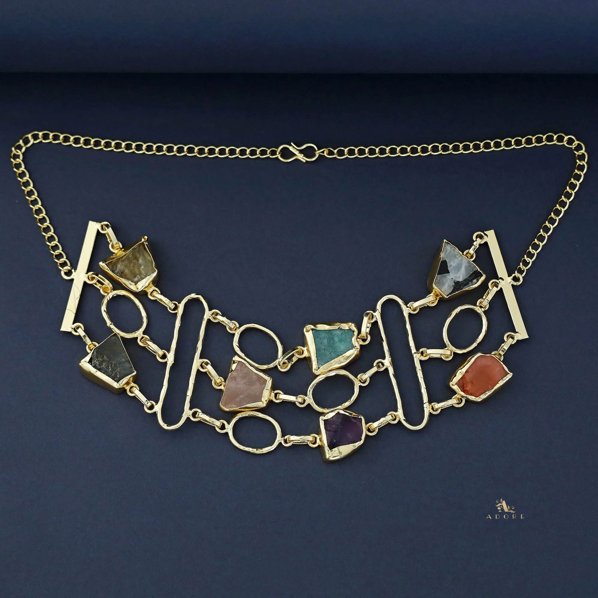 Fiona 3 Layer Raw Stone Choker - Image 6