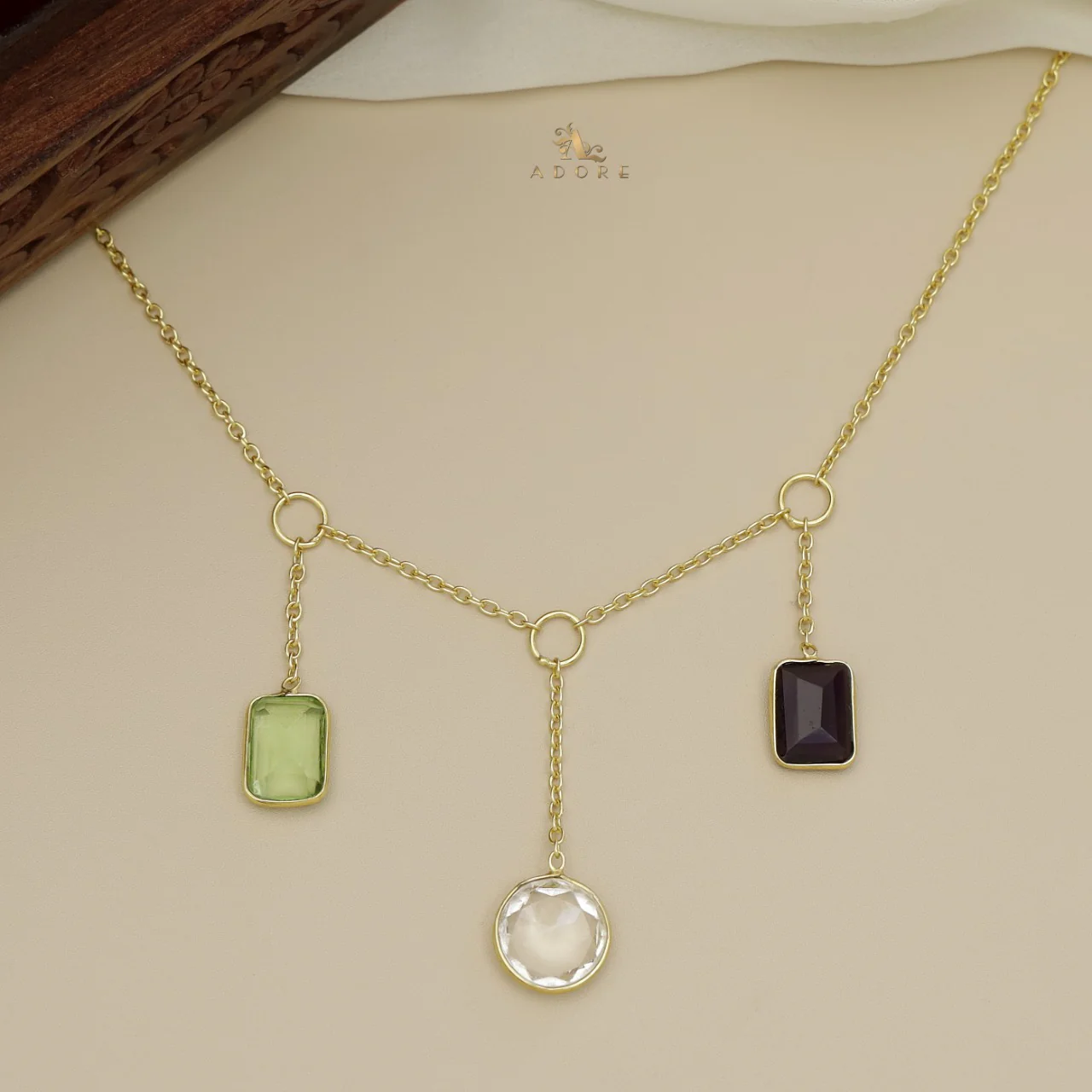 Mirabel Dual Rectangle Glossy Neckpiece - Image 5