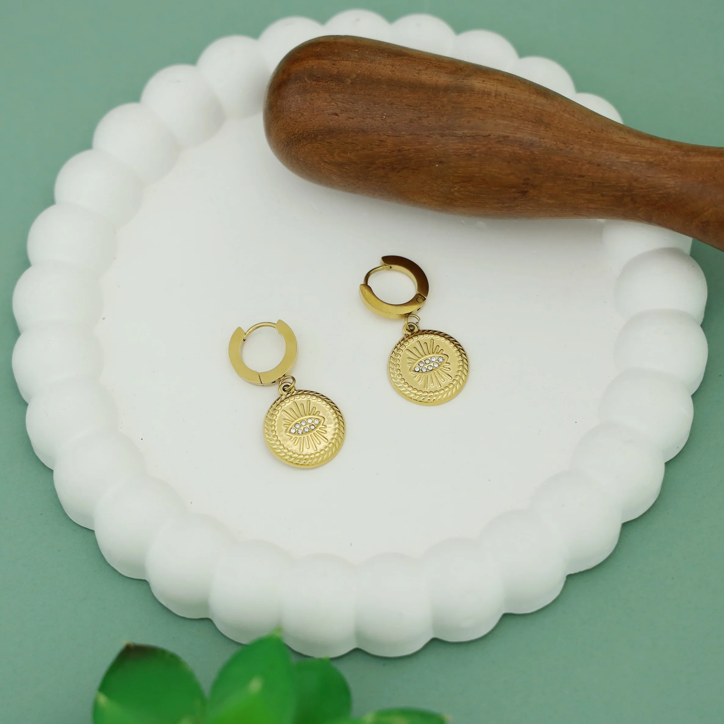 Alikha Golden Circle Evil Eye Earring - Image 3