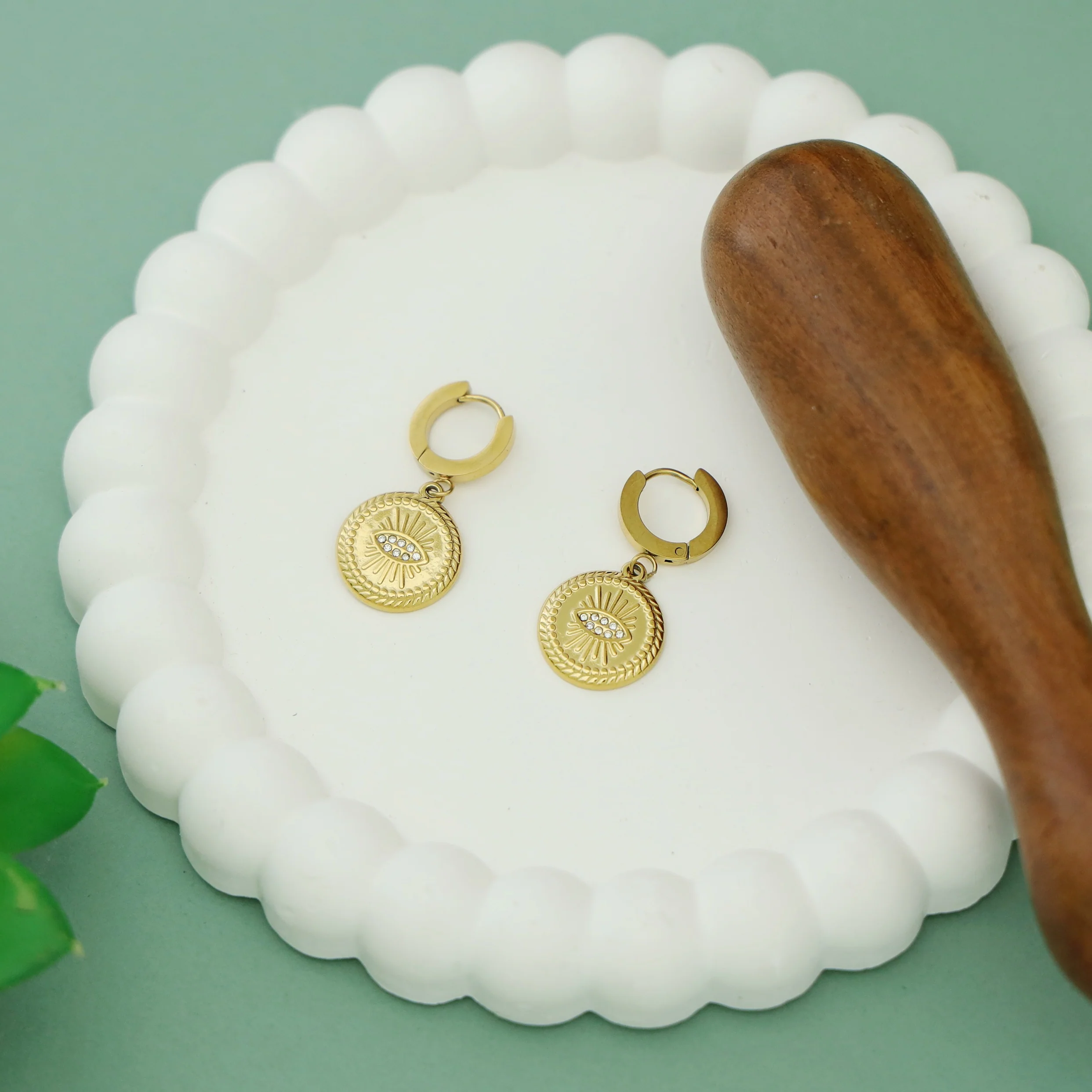 Alikha Golden Circle Evil Eye Earring - Image 4