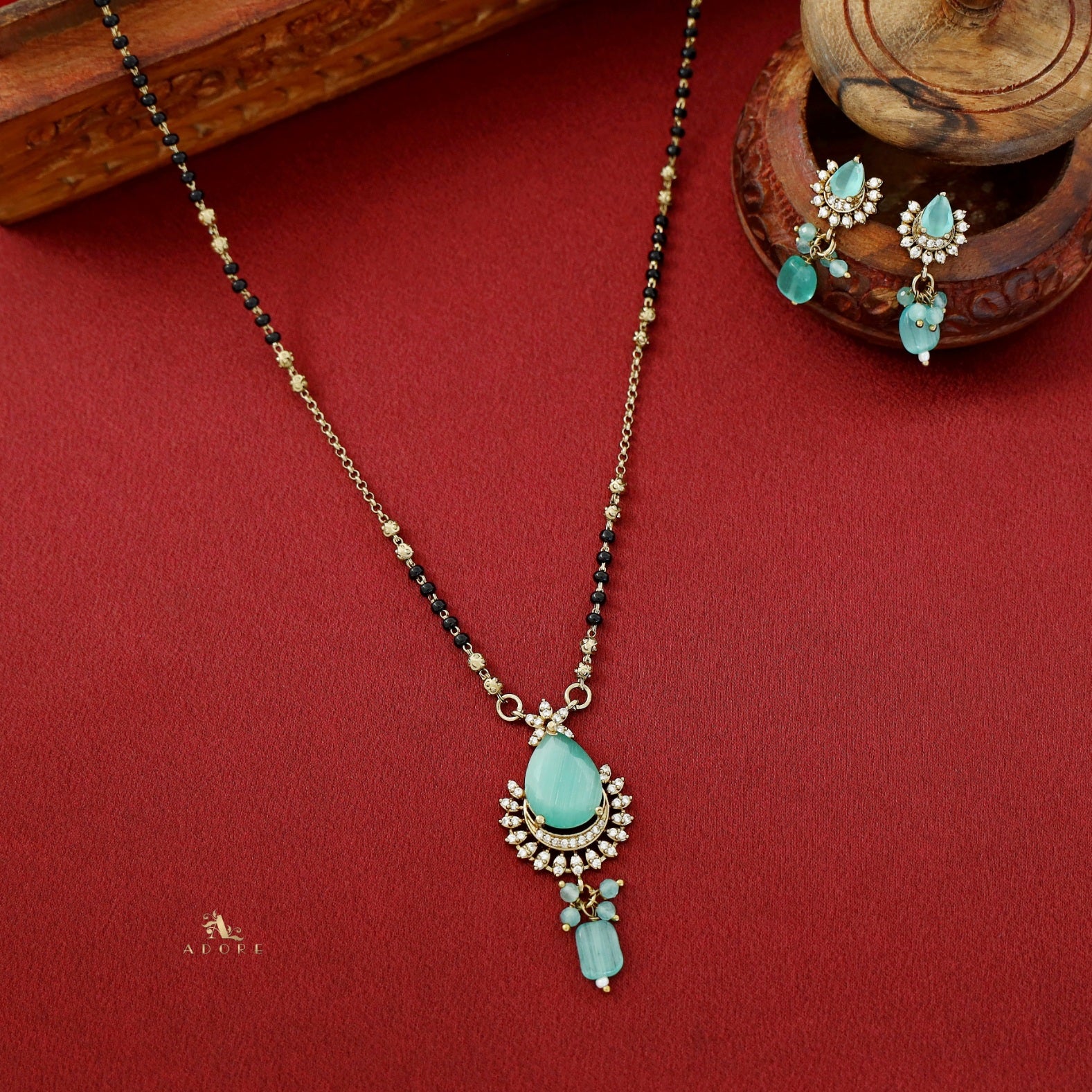 Aswani Mangalsutra Short Neckpiece With Earring - Image 14