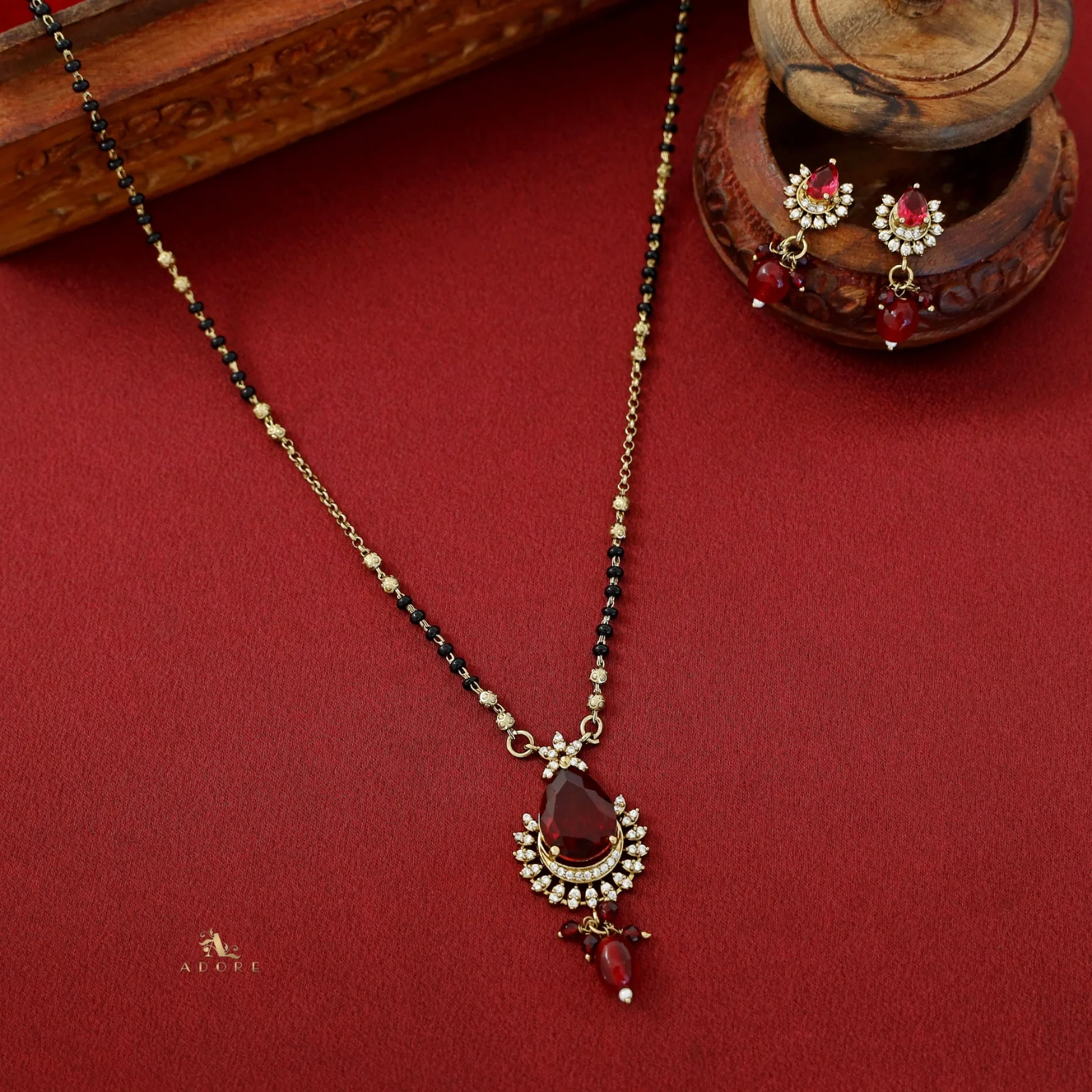 Aswani Mangalsutra Short Neckpiece With Earring - Image 15