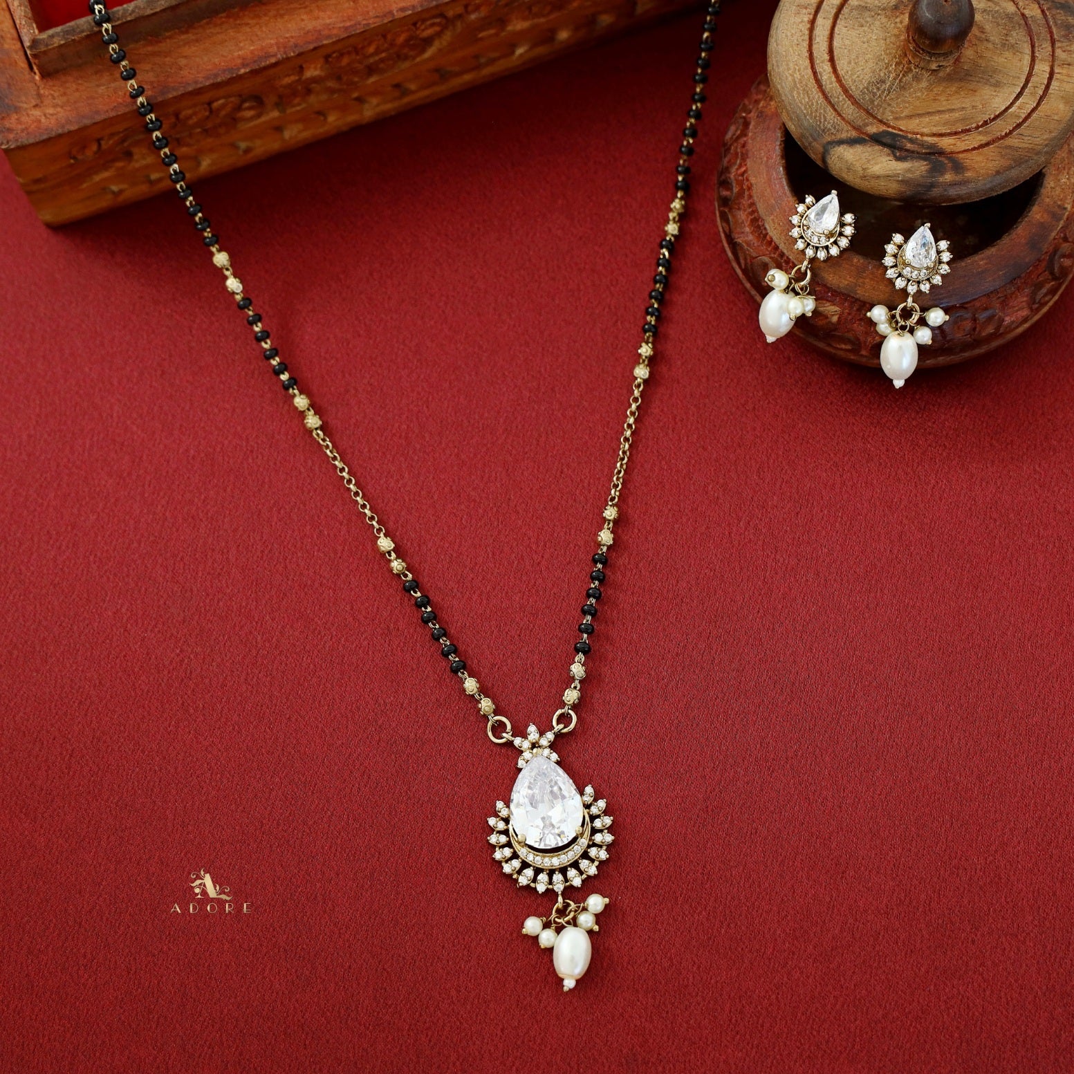 Aswani Mangalsutra Short Neckpiece With Earring - Image 18