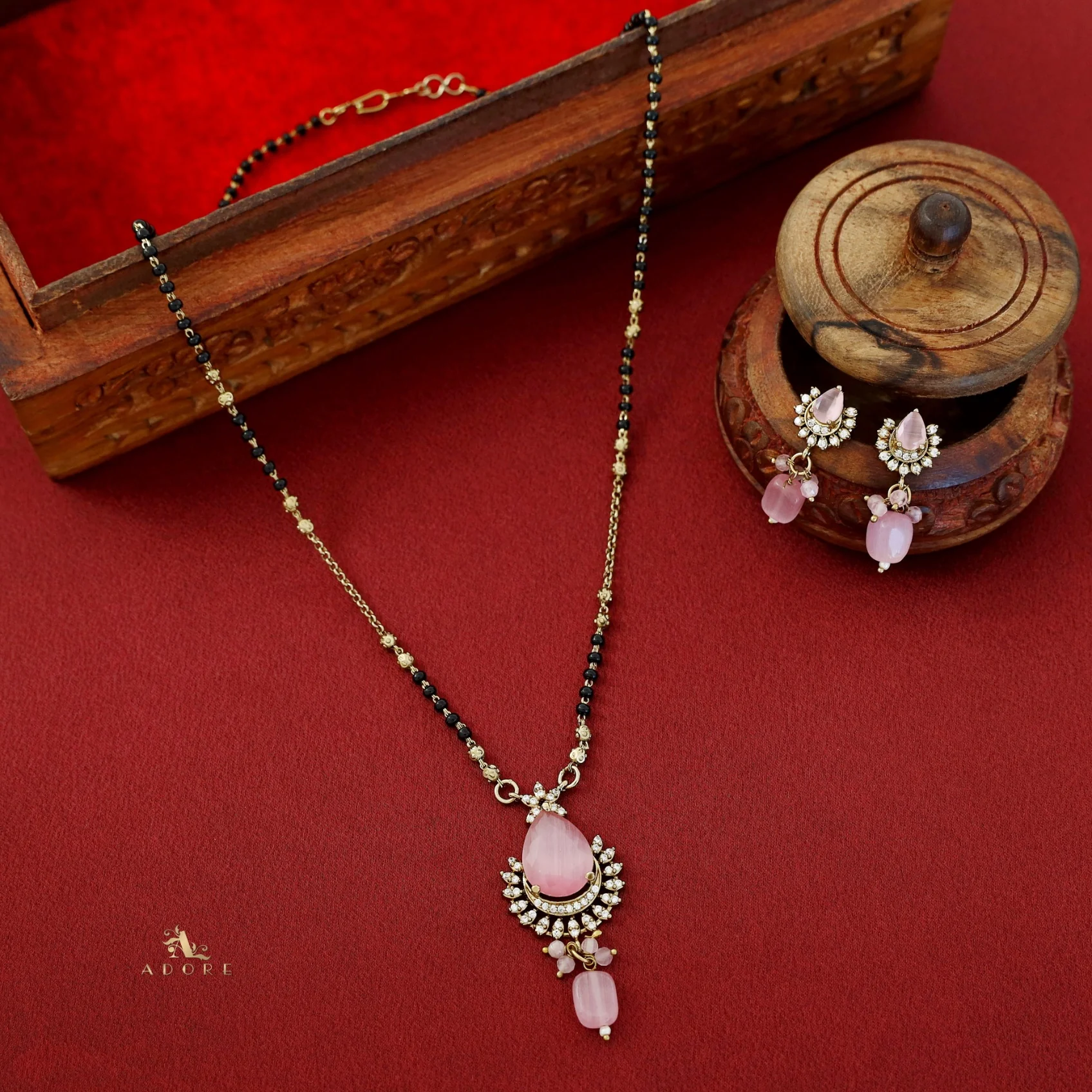 Aswani Mangalsutra Short Neckpiece With Earring - Image 3