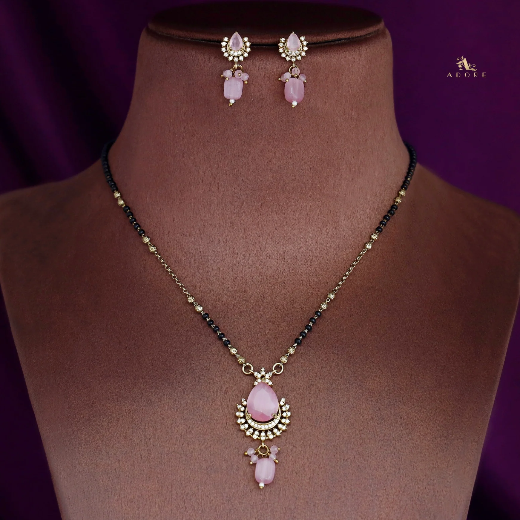 Aswani Mangalsutra Short Neckpiece With Earring - Image 7