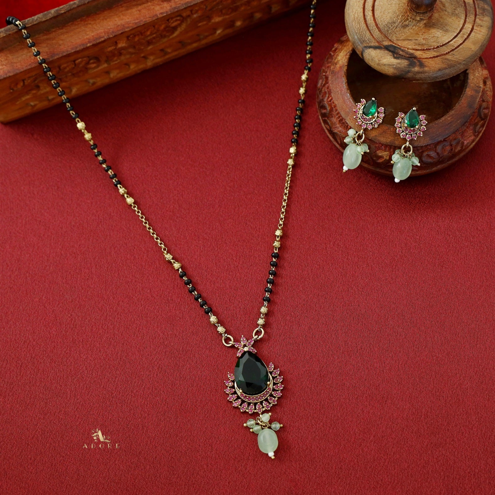 Aswani Mangalsutra Short Neckpiece With Earring - Image 9
