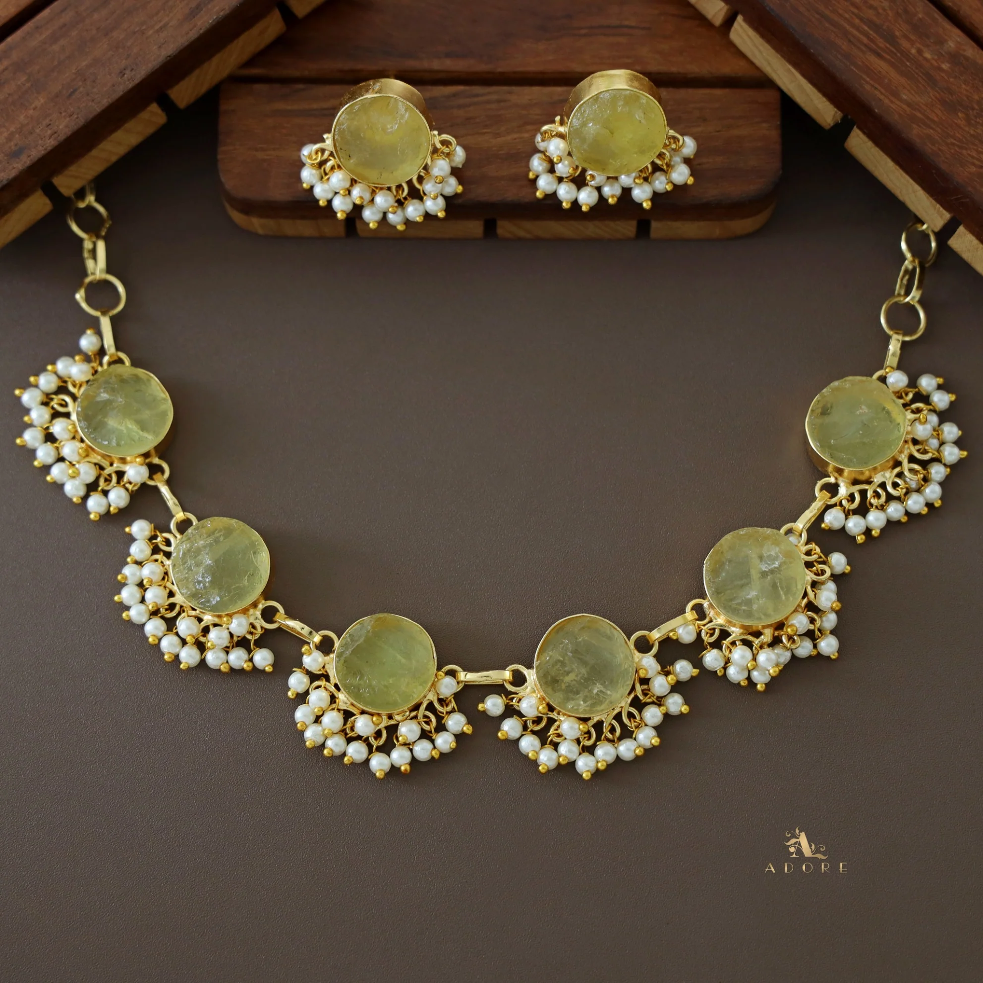 Athenea Half Pearl Neckpiece With Stud - Image 17