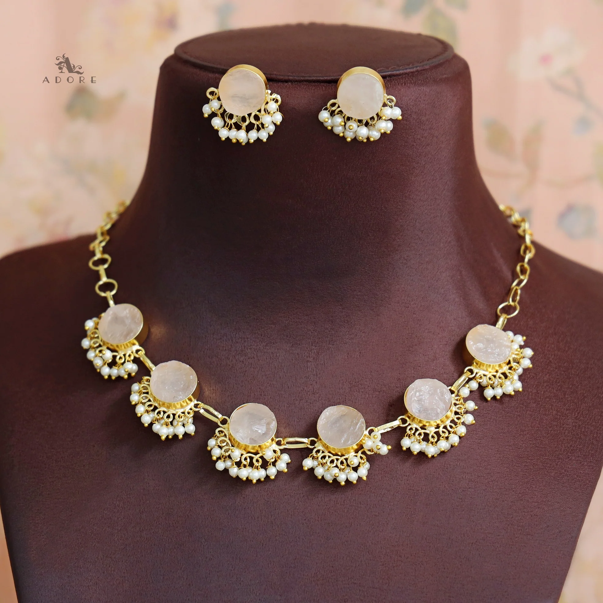 Athenea Half Pearl Neckpiece With Stud - Image 24
