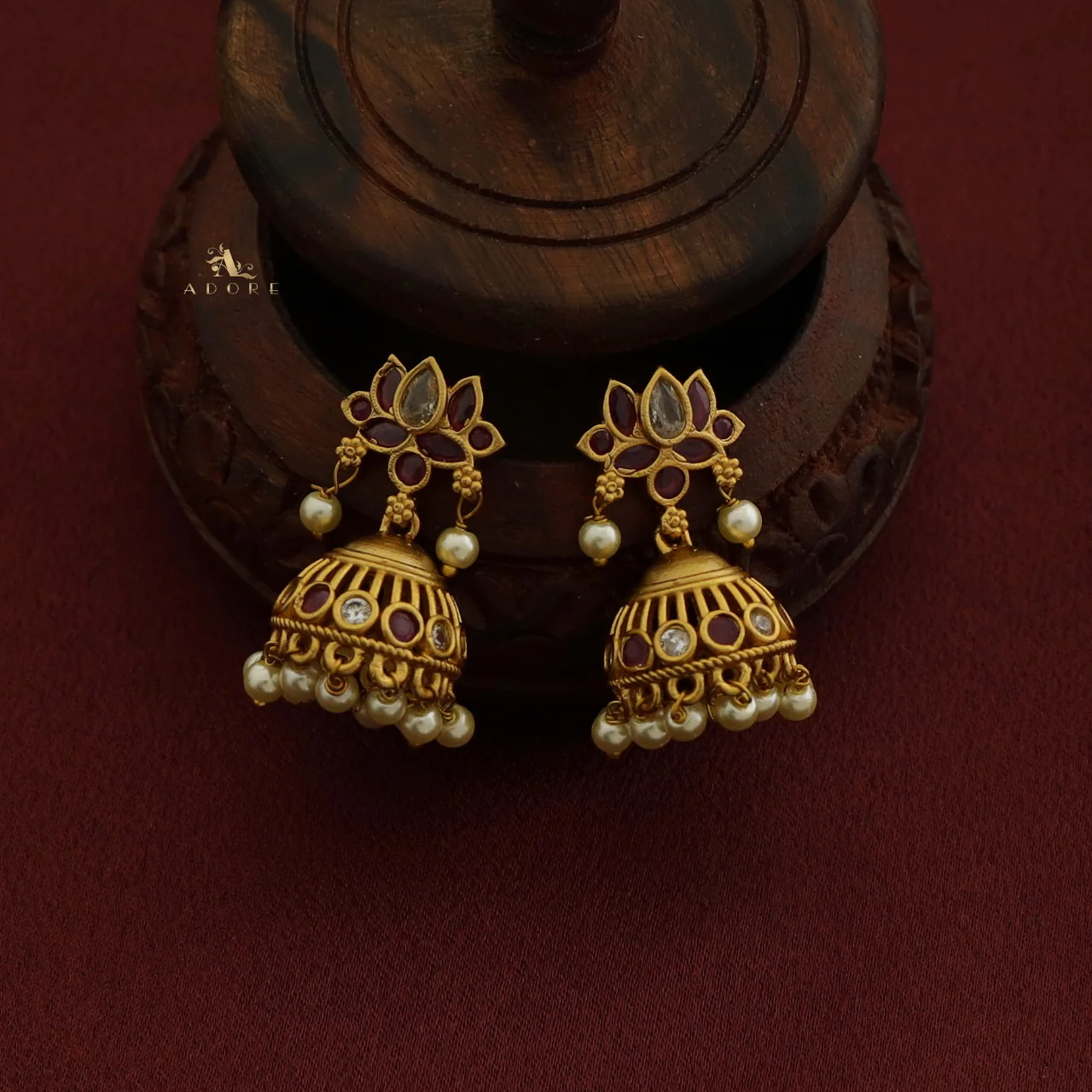 Atreyi Lotus Neckpiece With Earring - Image 9