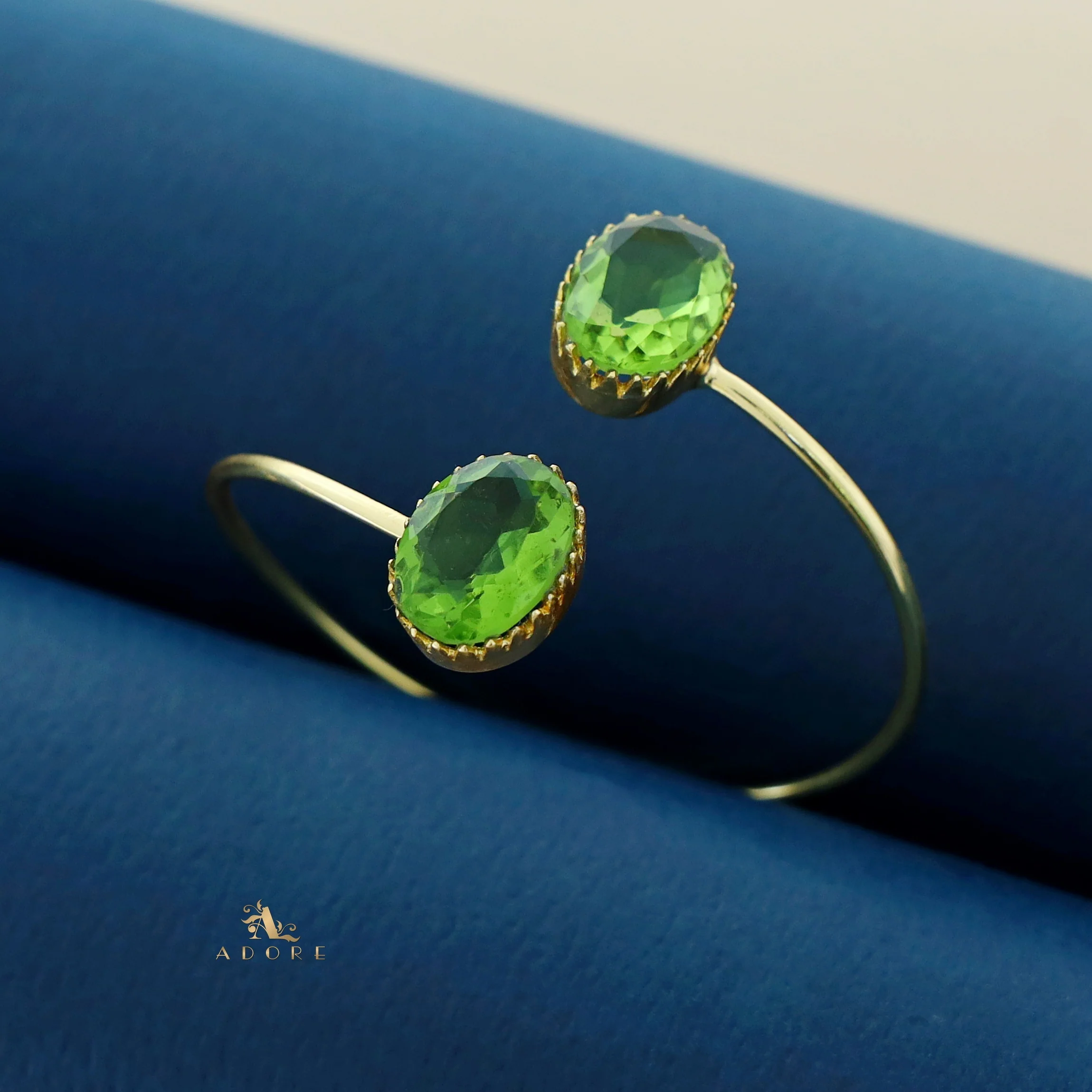 Aurora Golden Dual Oval Glossy Claw Bangle - Image 9