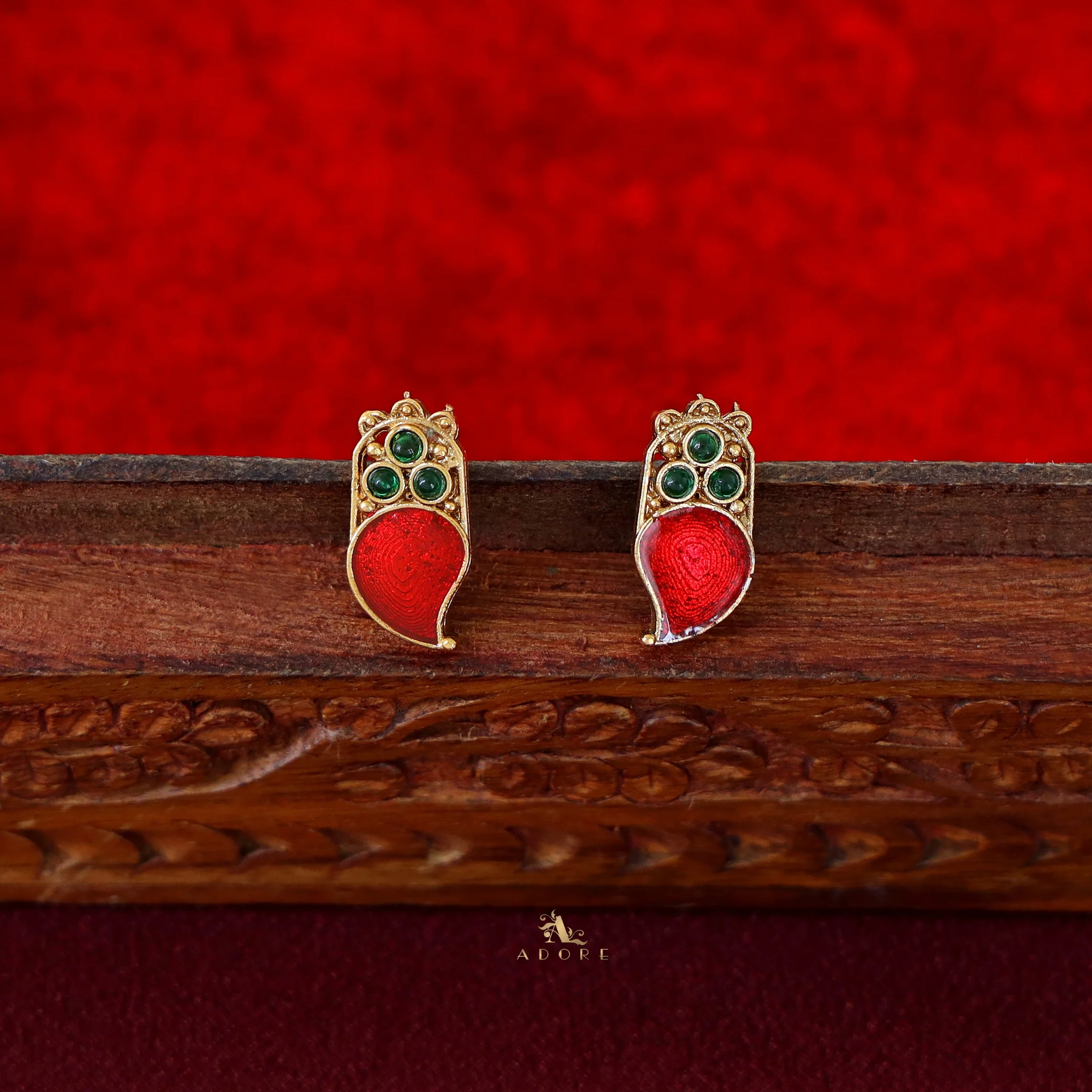 Avani Palakka Neckpiece With Earring - Image 6