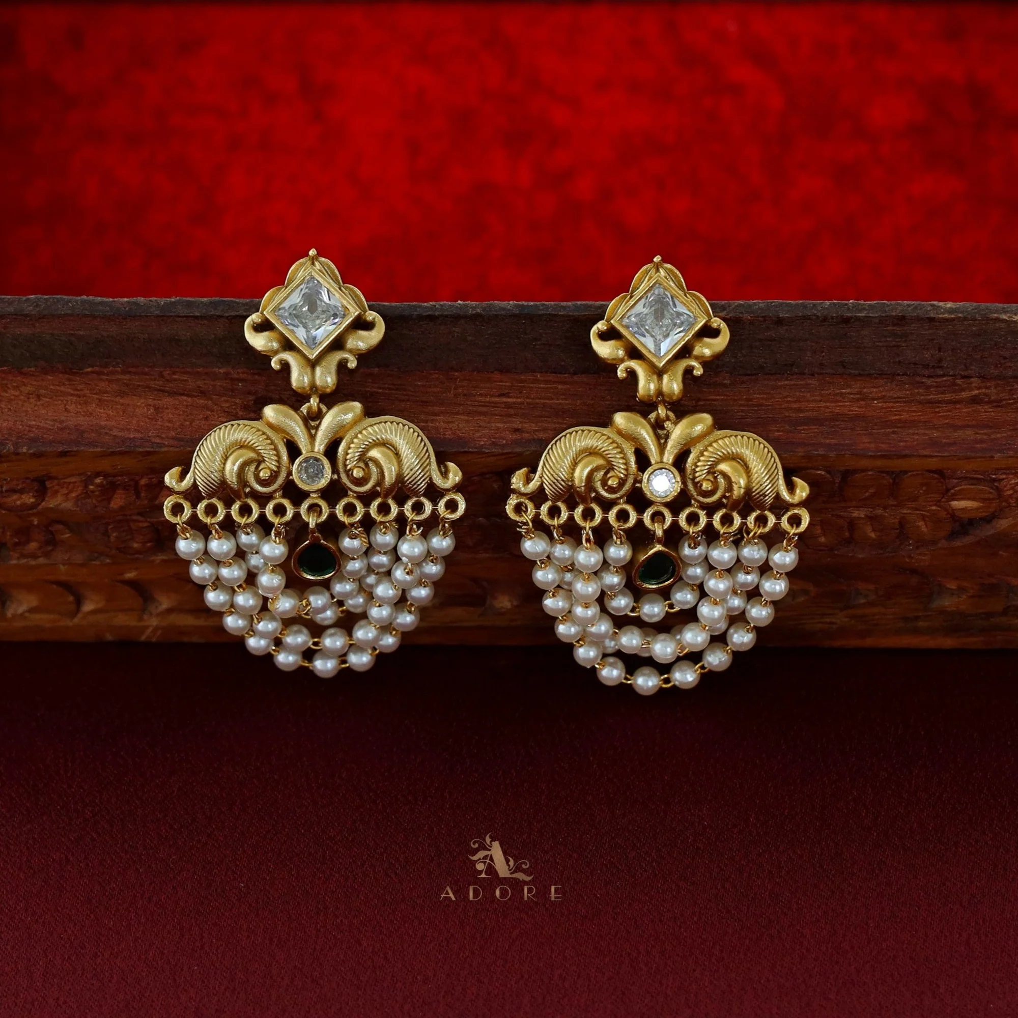 Avantika Diamond Circle Dew Drop Pearl Cluster Earring - Image 10