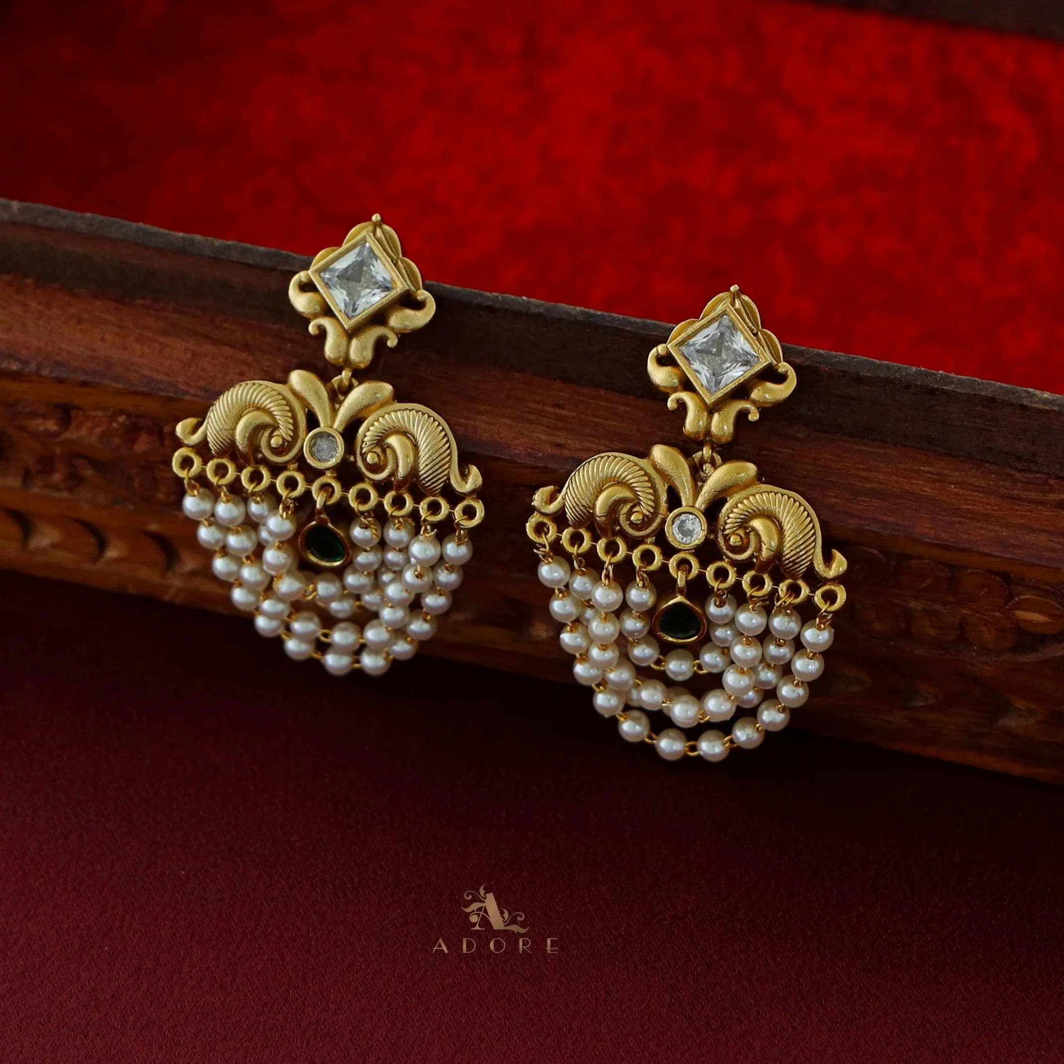 Avantika Diamond Circle Dew Drop Pearl Cluster Earring - Image 11
