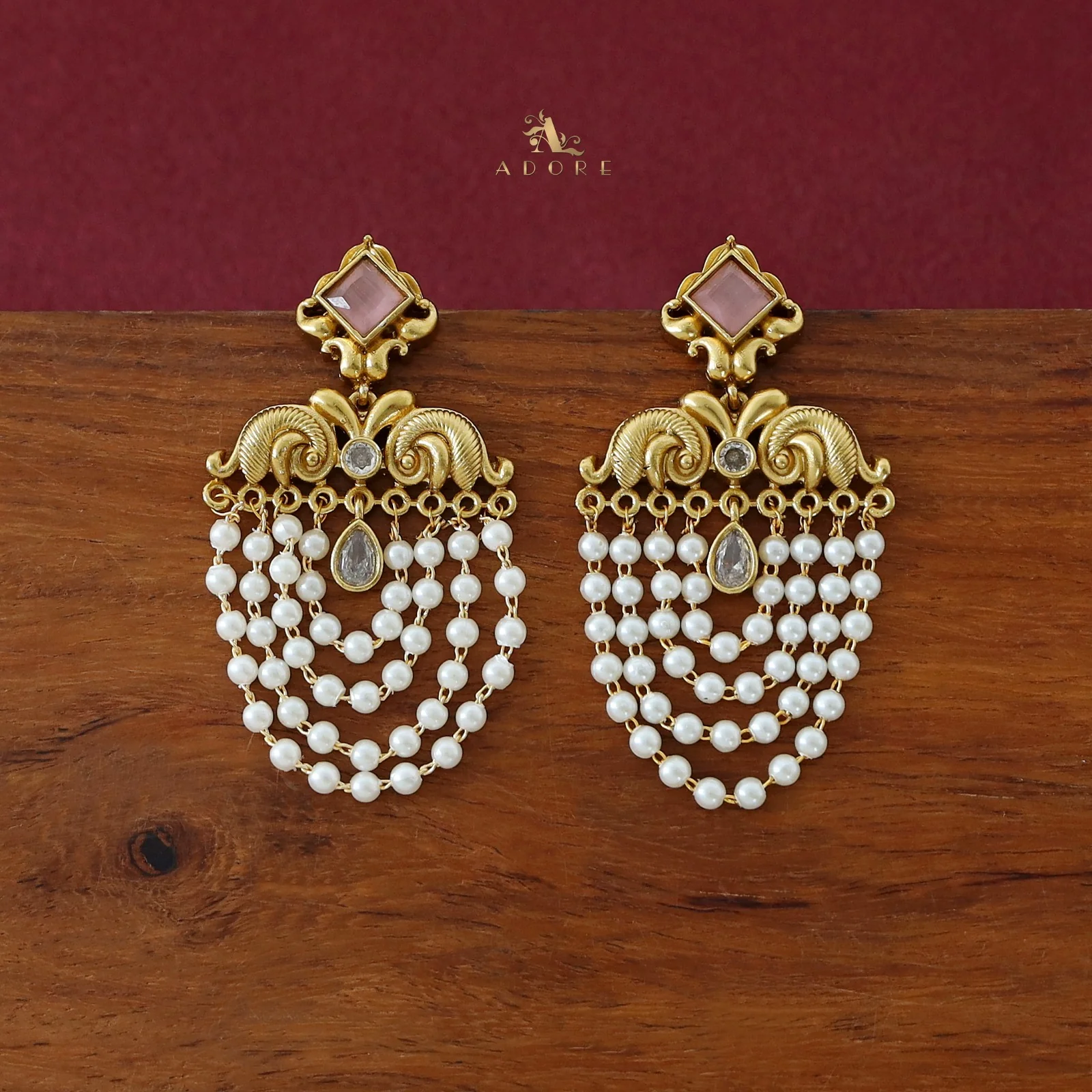 Avantika Diamond Circle Dew Drop Pearl Cluster Earring - Image 16