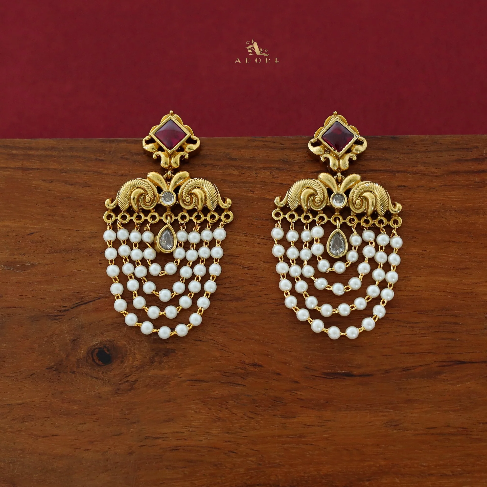 Avantika Diamond Circle Dew Drop Pearl Cluster Earring - Image 17