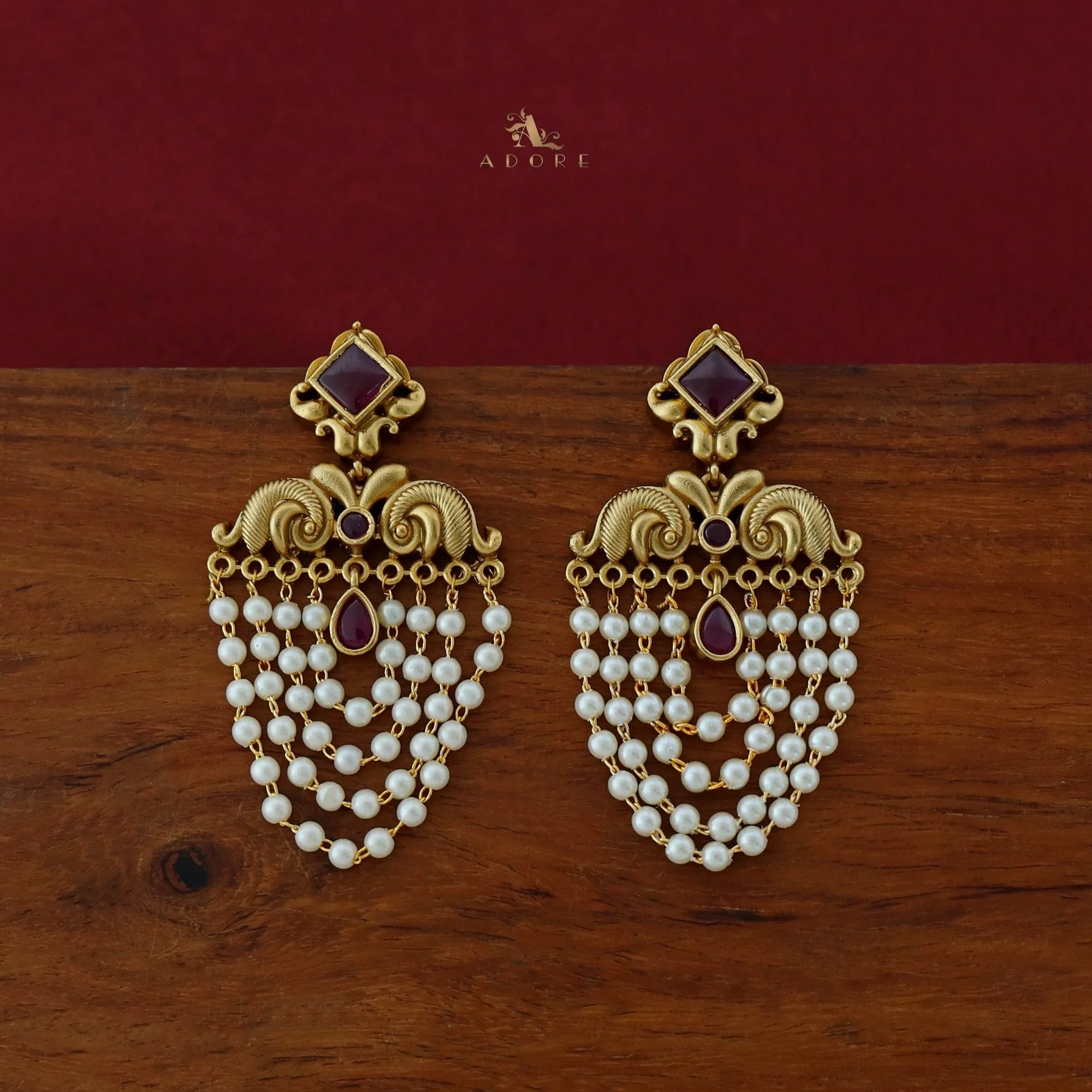 Avantika Diamond Circle Dew Drop Pearl Cluster Earring - Image 4