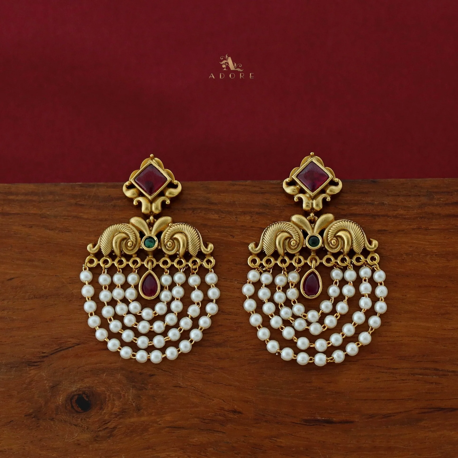 Avantika Diamond Circle Dew Drop Pearl Cluster Earring - Image 7