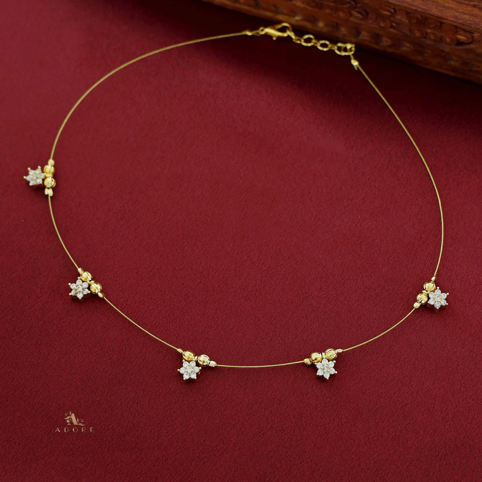 Avishka Floral Golden String Neckpiece - Image 6
