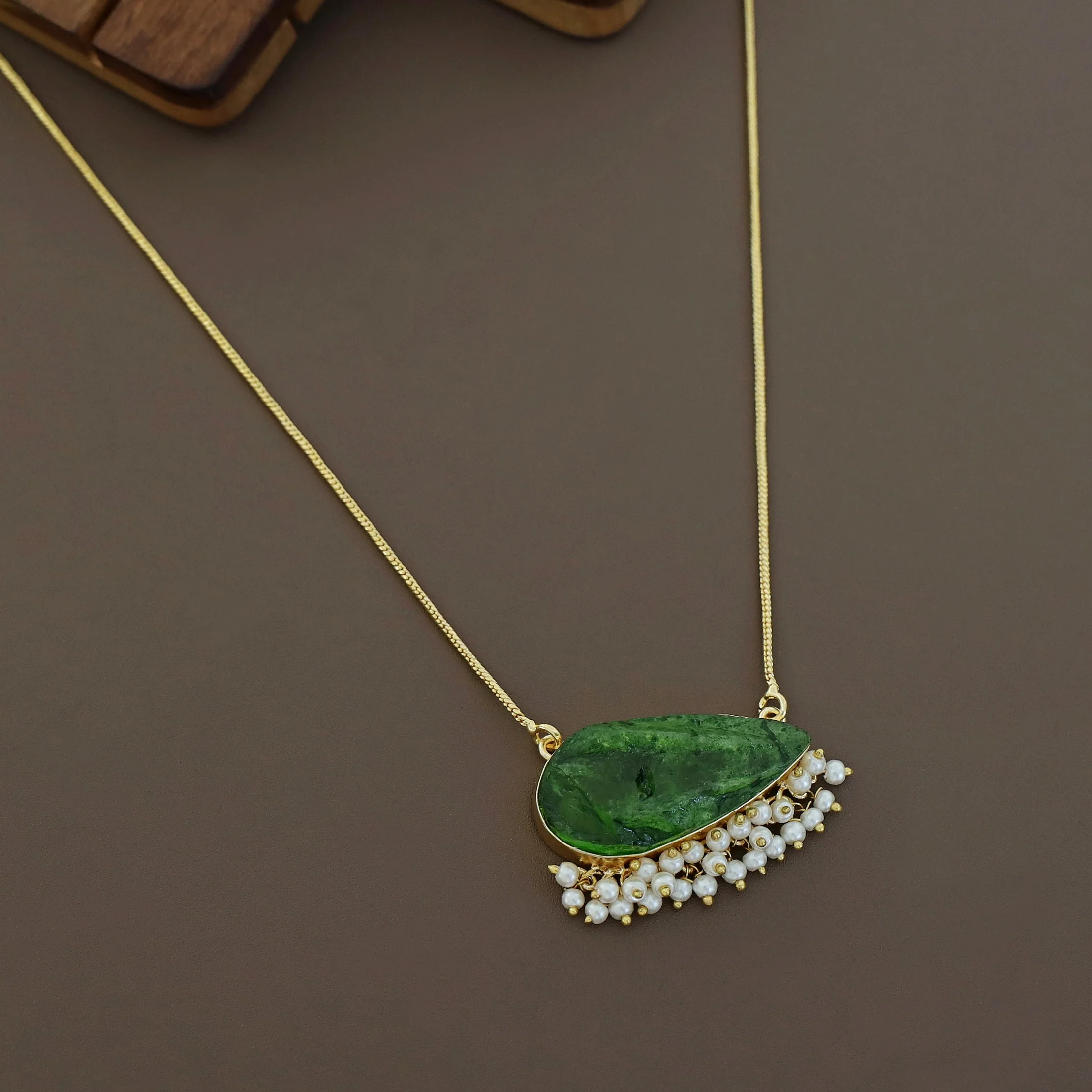 Ayesha Cluster Pearl Dyed Stone Neckpiece - Image 6