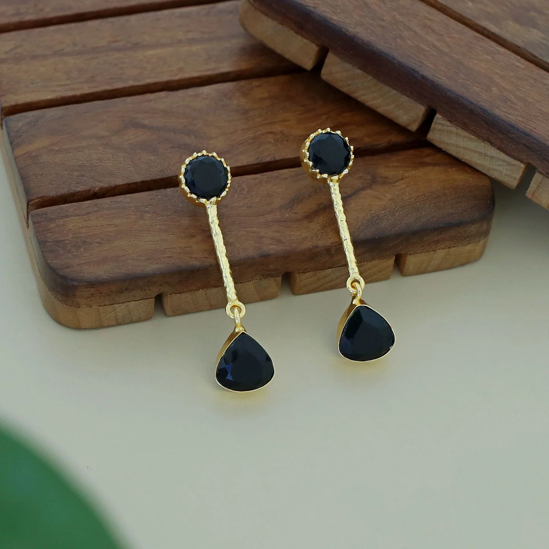Ayesha Glossy Pendulum Curvy Triangle Earring - Image 3