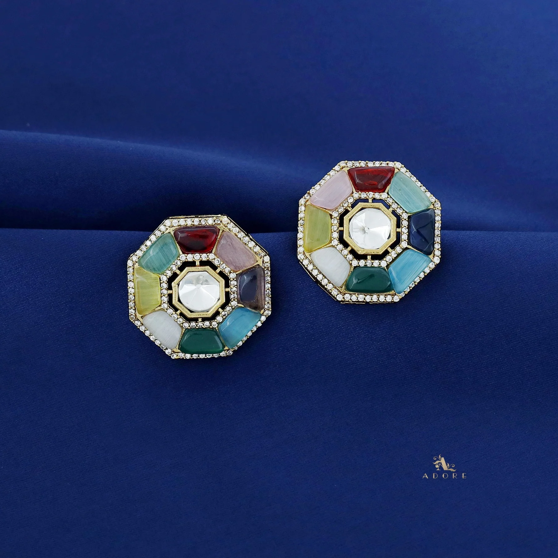 Azari Polki Kundan Neck Cuff With Stud - Image 5