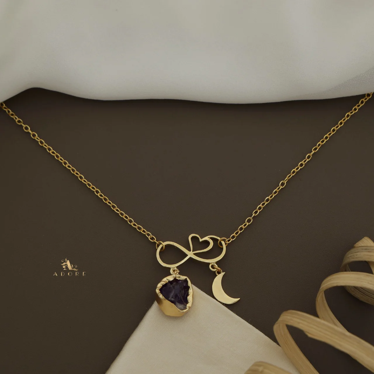 Azaria Raw Stone + Moon Neckpiece - Image 4