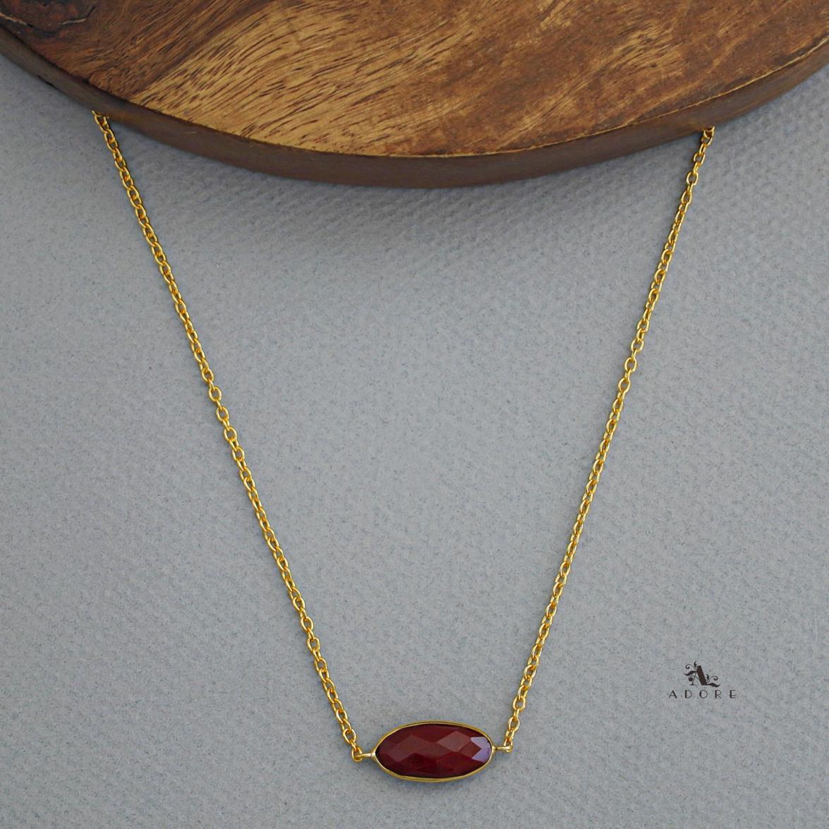 Azara Glossy Oval Short Neckpiece - Image 12