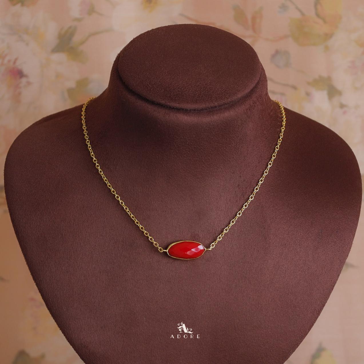 Azara Glossy Oval Short Neckpiece - Image 4
