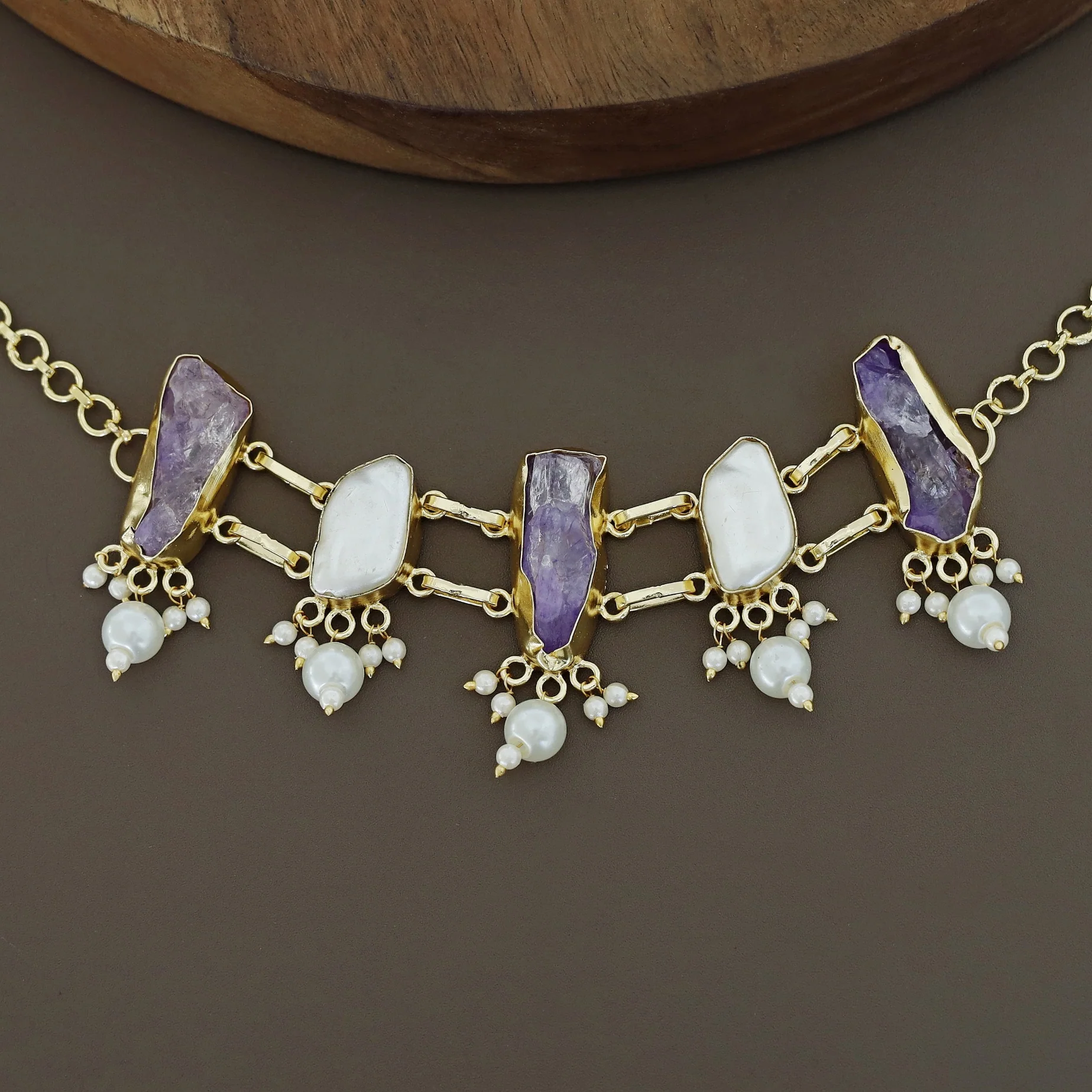 Bethany Raw Stone With Baroque Choker - Image 15