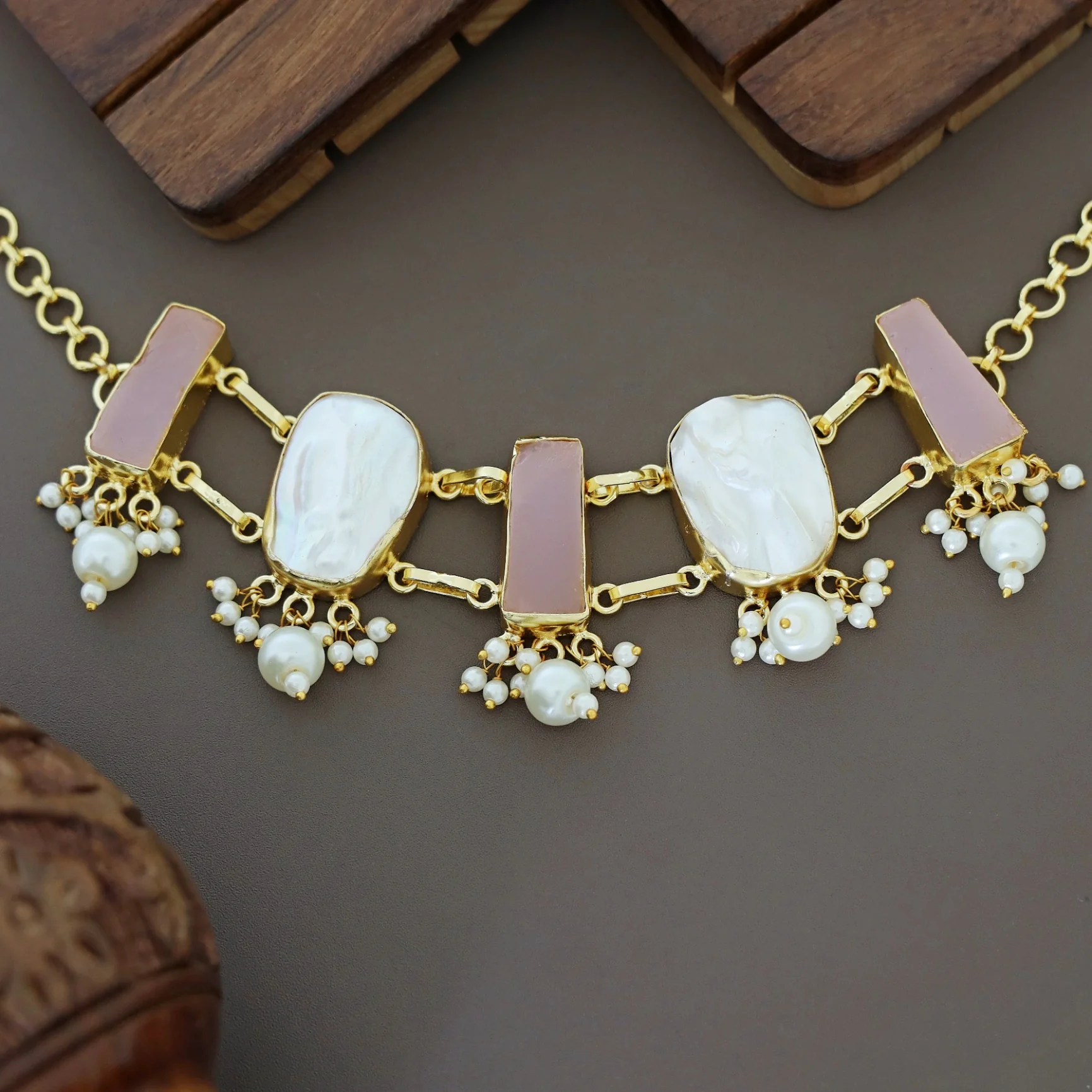 Bethany Raw Stone With Baroque Choker - Image 2