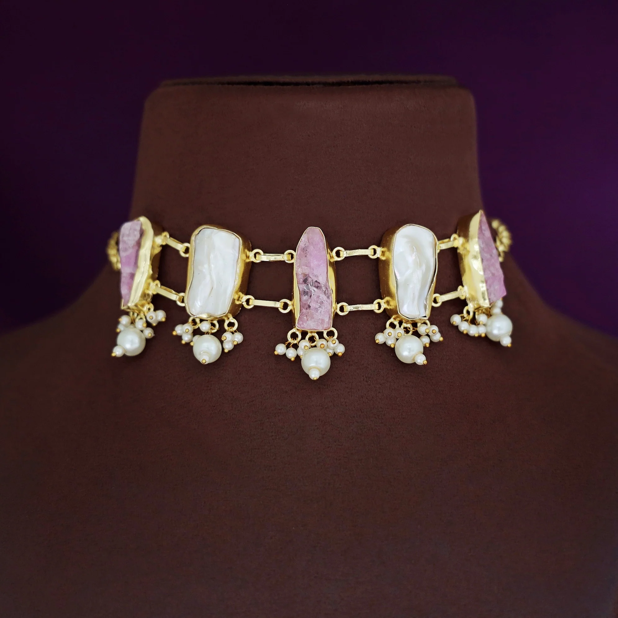 Bethany Raw Stone With Baroque Choker - Image 4