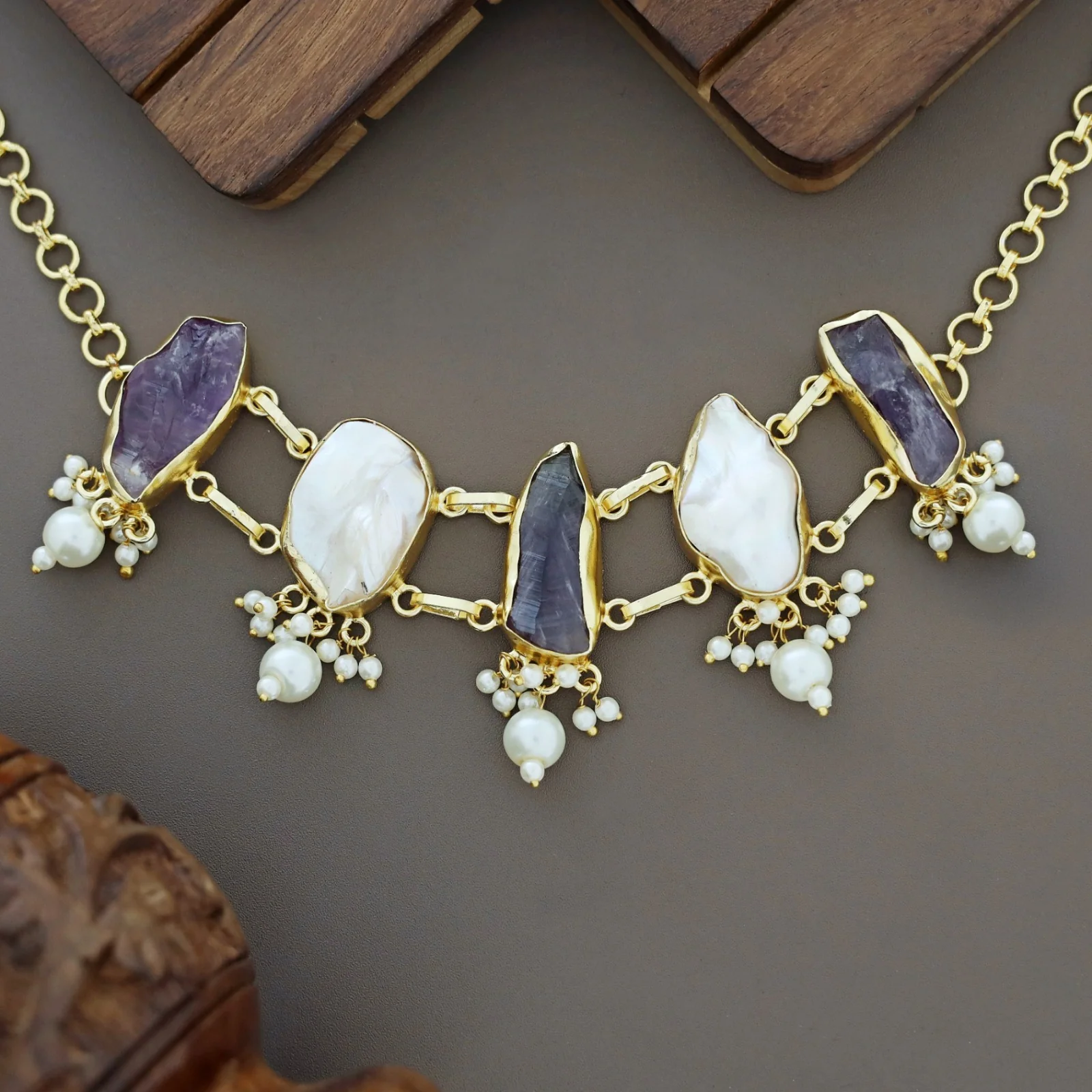 Bethany Raw Stone With Baroque Choker - Image 47