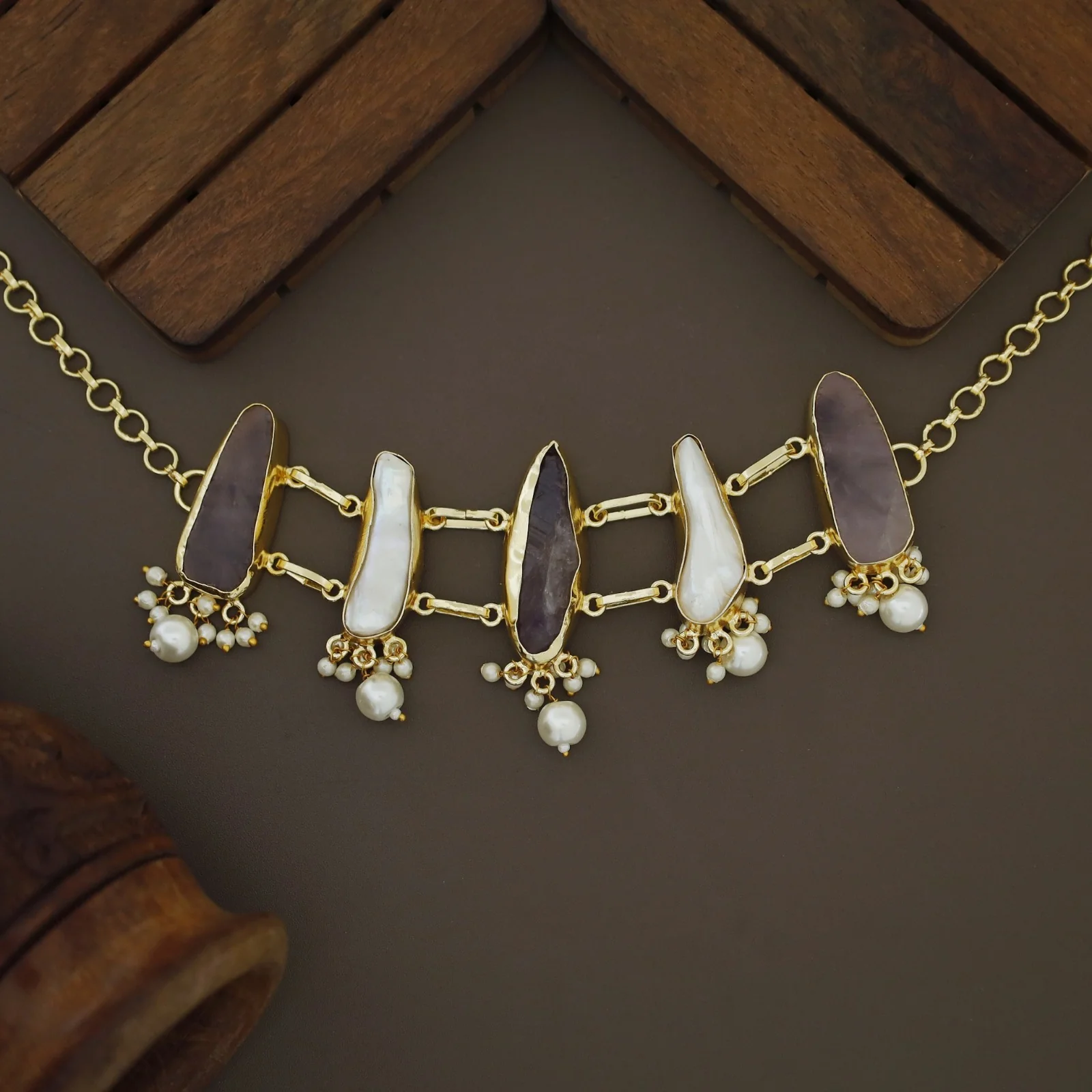 Bethany Raw Stone With Baroque Choker - Image 48