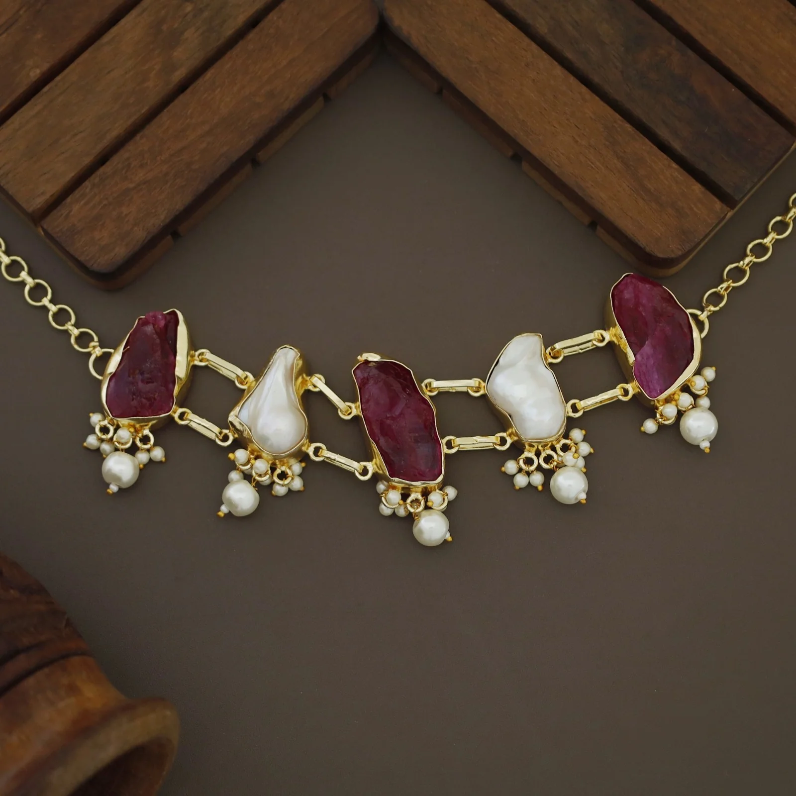 Bethany Raw Stone With Baroque Choker - Image 49