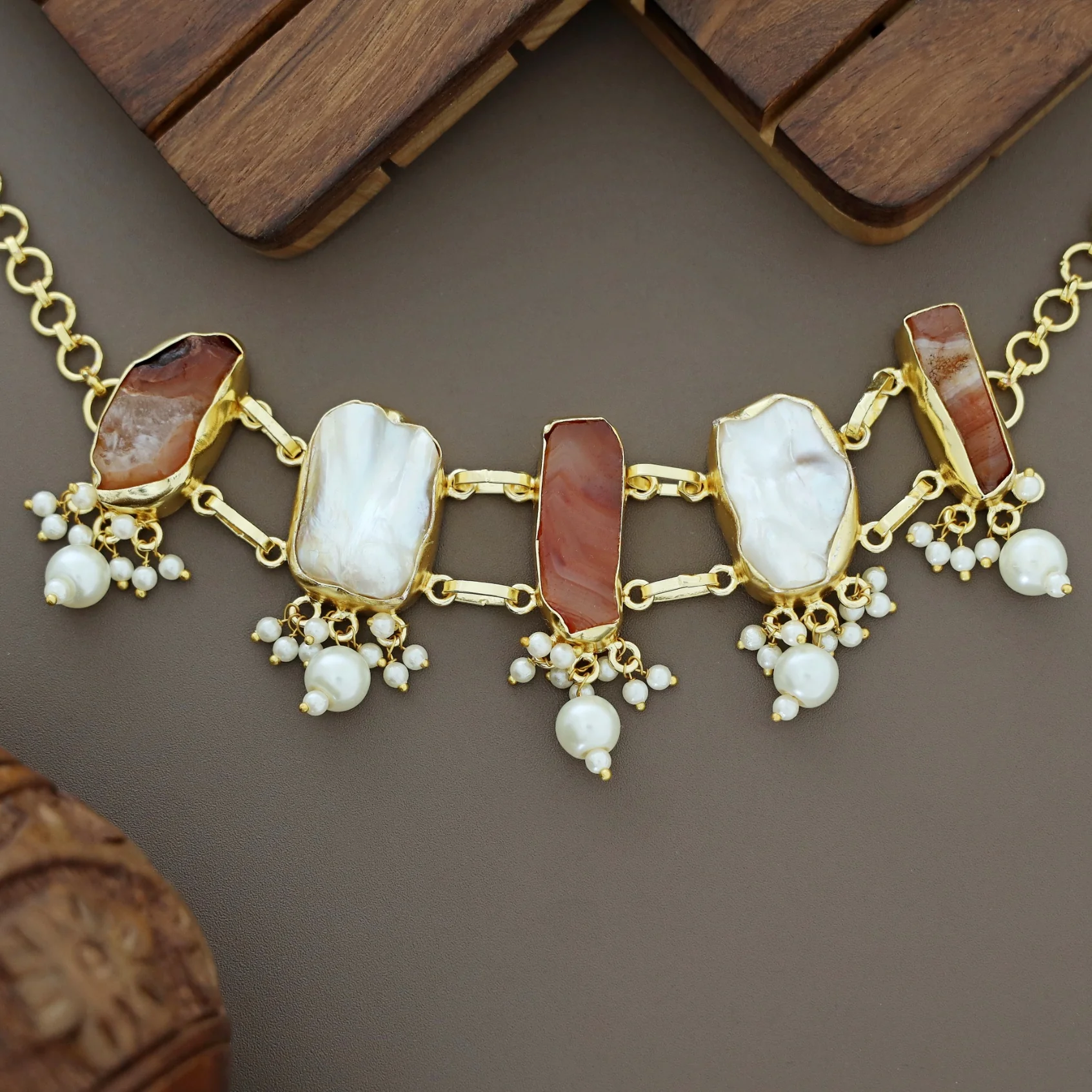 Bethany Raw Stone With Baroque Choker - Image 5