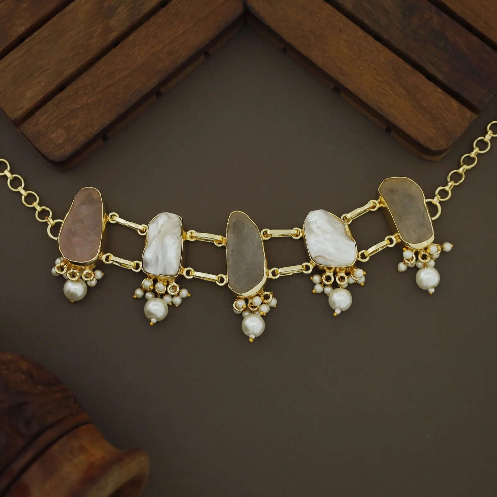 Bethany Raw Stone With Baroque Choker - Image 50
