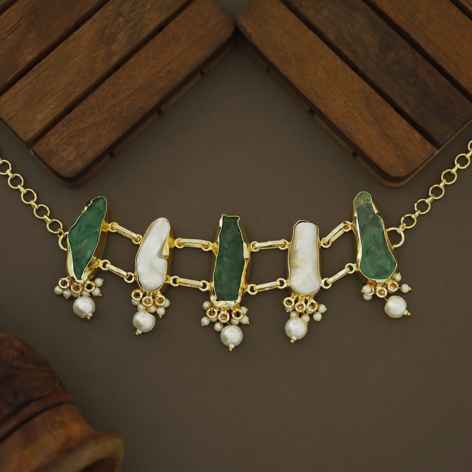 Bethany Raw Stone With Baroque Choker - Image 51