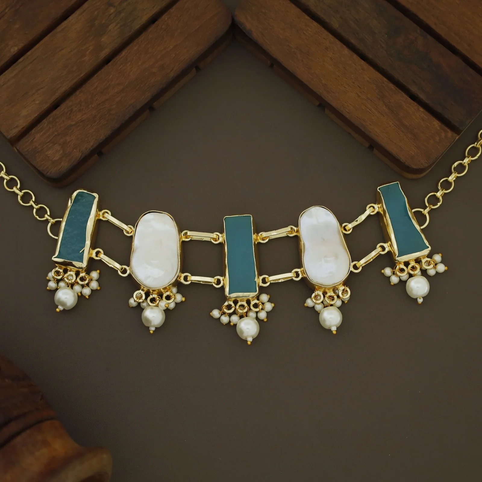 Bethany Raw Stone With Baroque Choker - Image 52