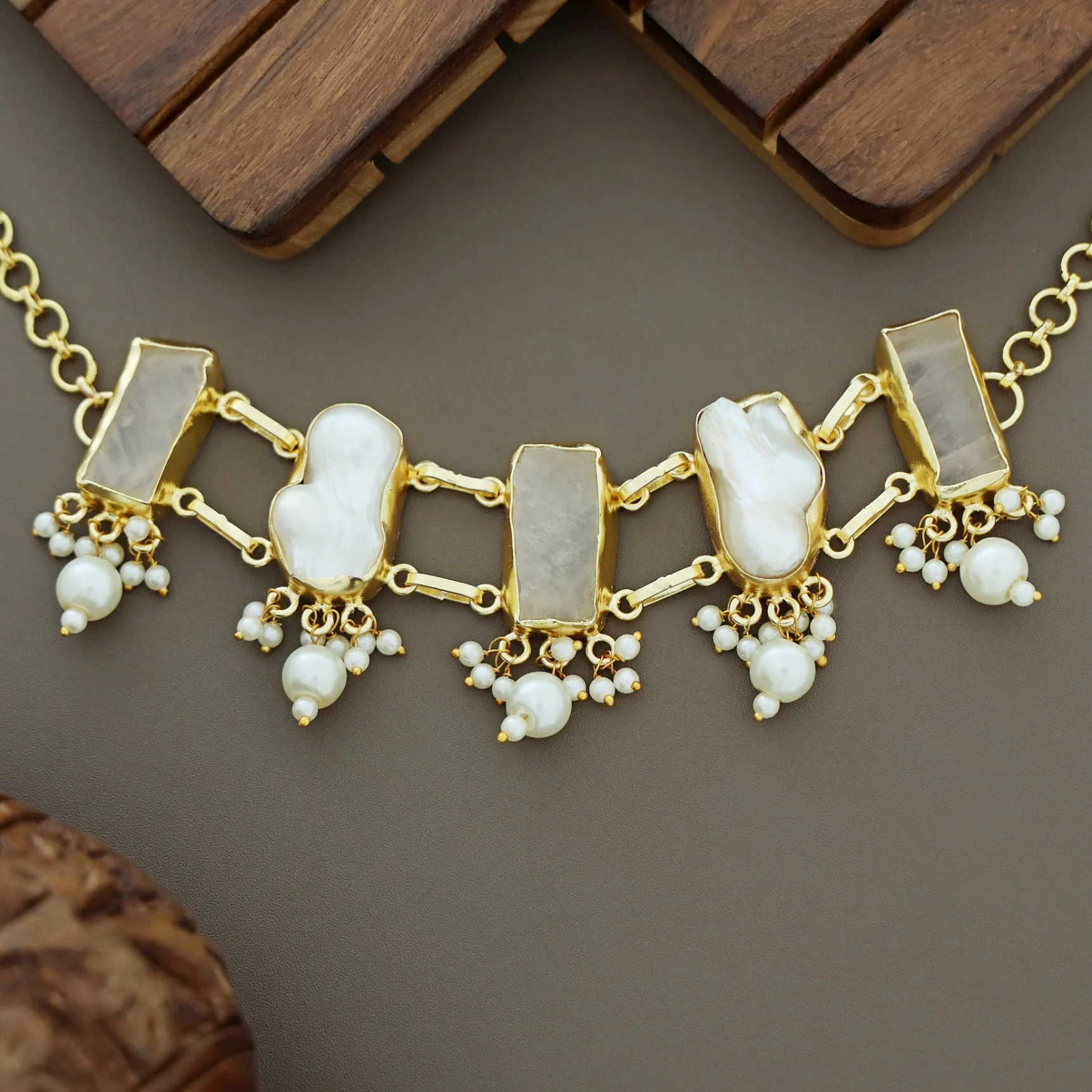 Bethany Raw Stone With Baroque Choker - Image 6