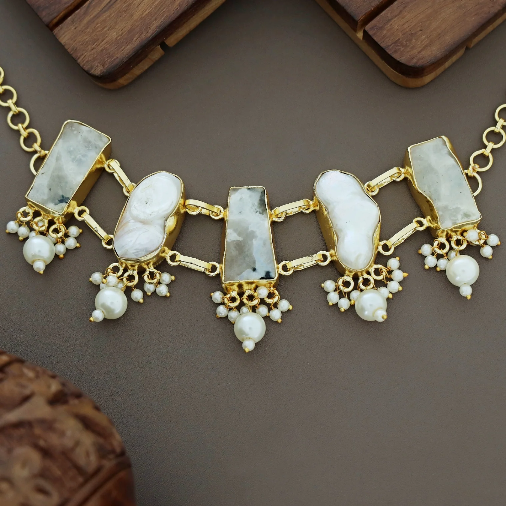 Bethany Raw Stone With Baroque Choker - Image 8