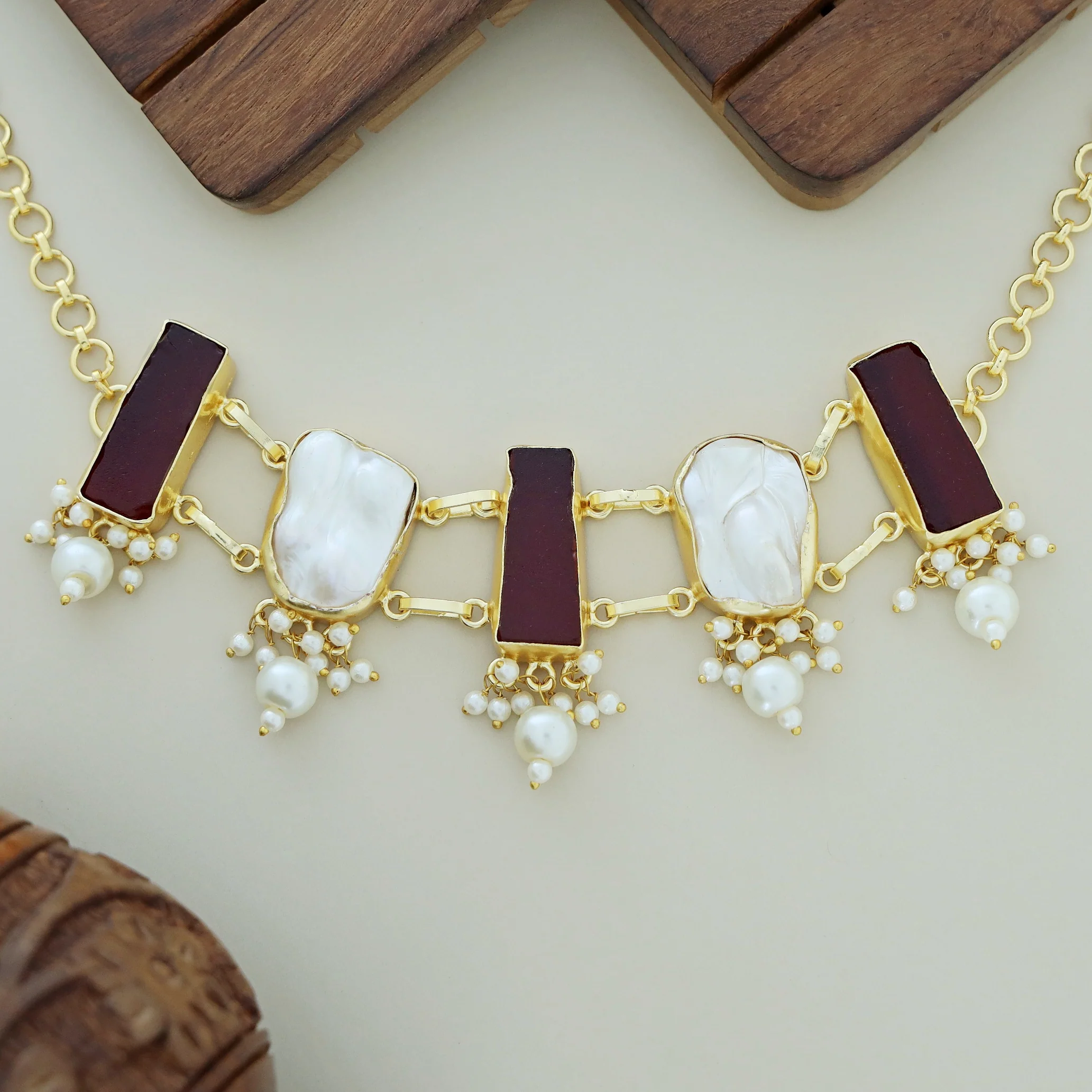 Bethany Raw Stone With Baroque Choker - Image 9