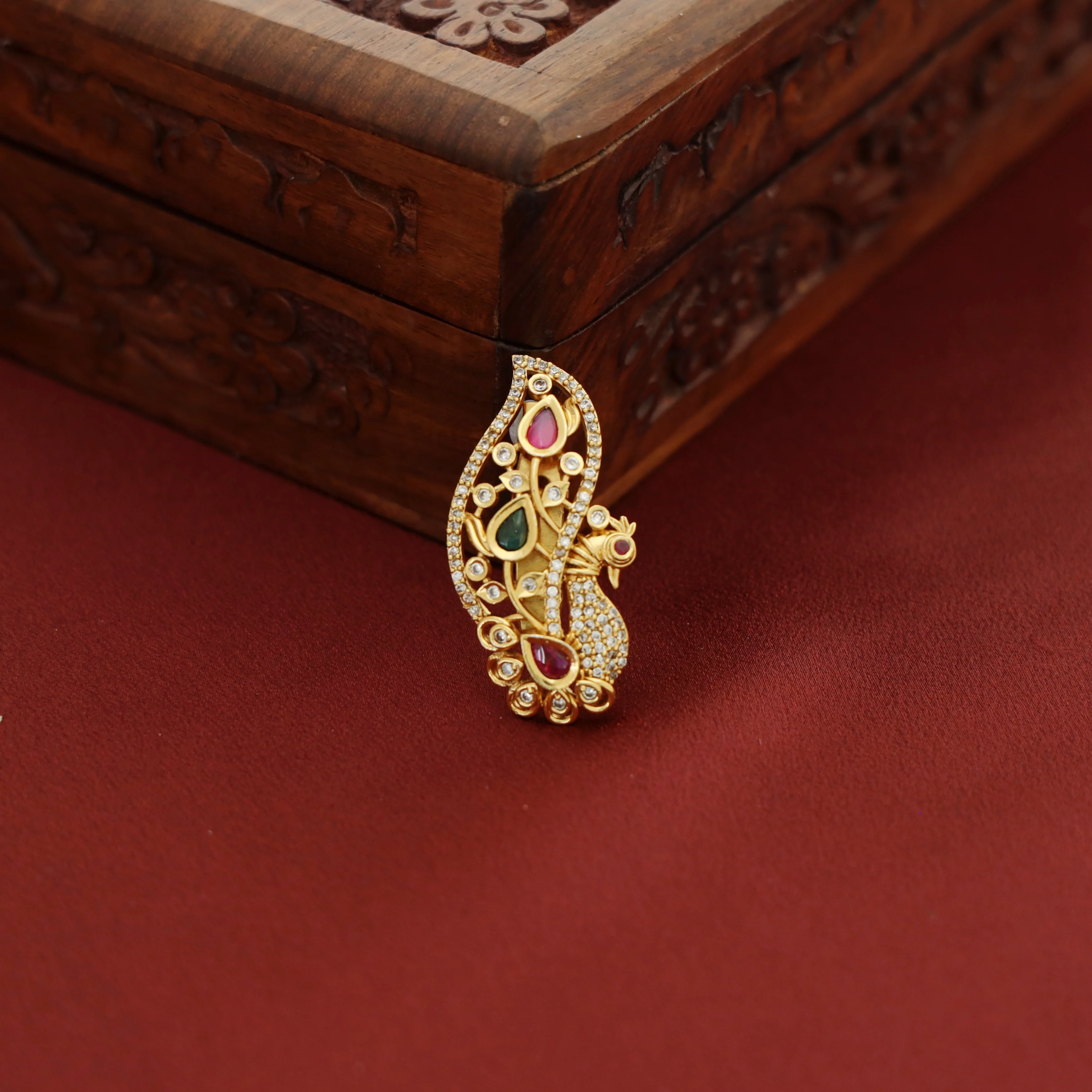 Bhama Peacock Saree Pin - Image 2