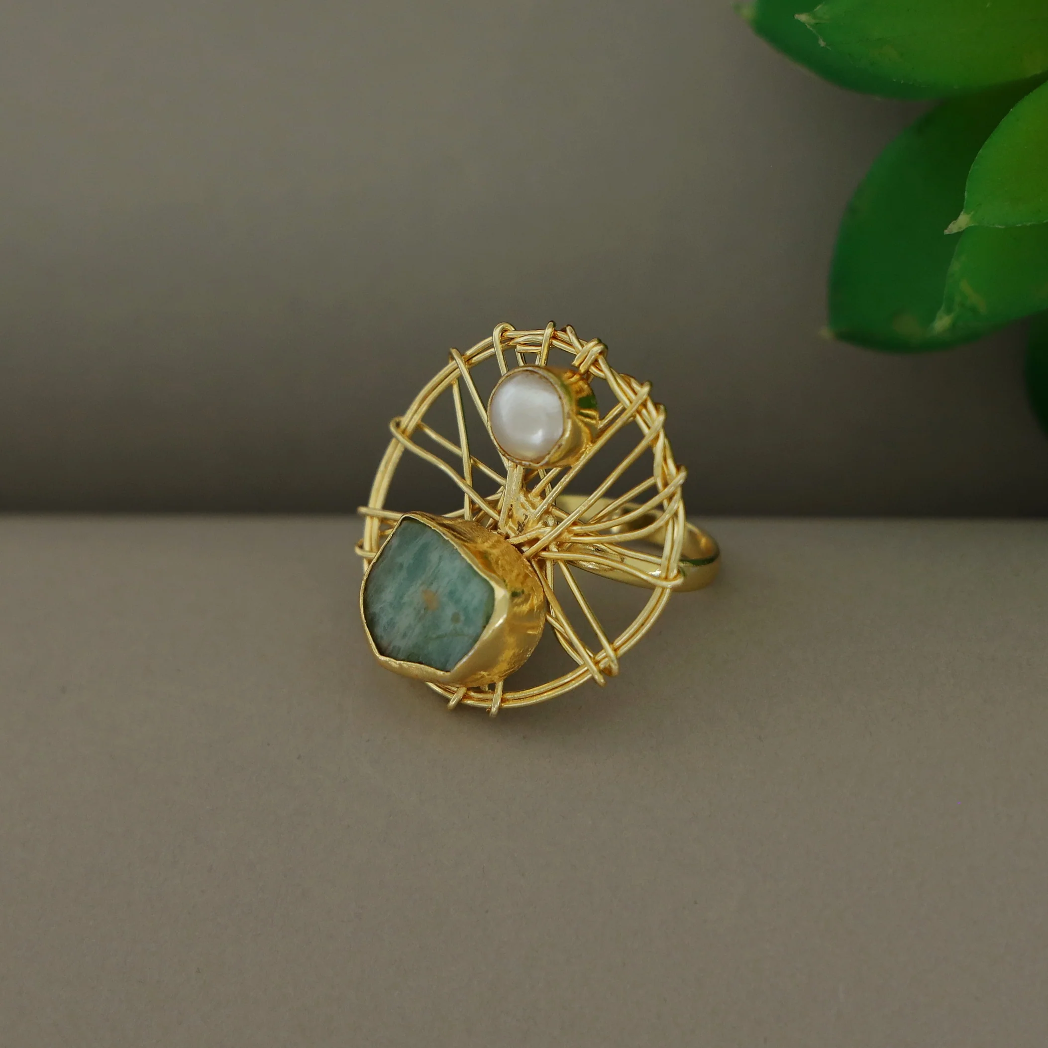 Bianca Wired Glossy + Raw Stone Ring - Image 10