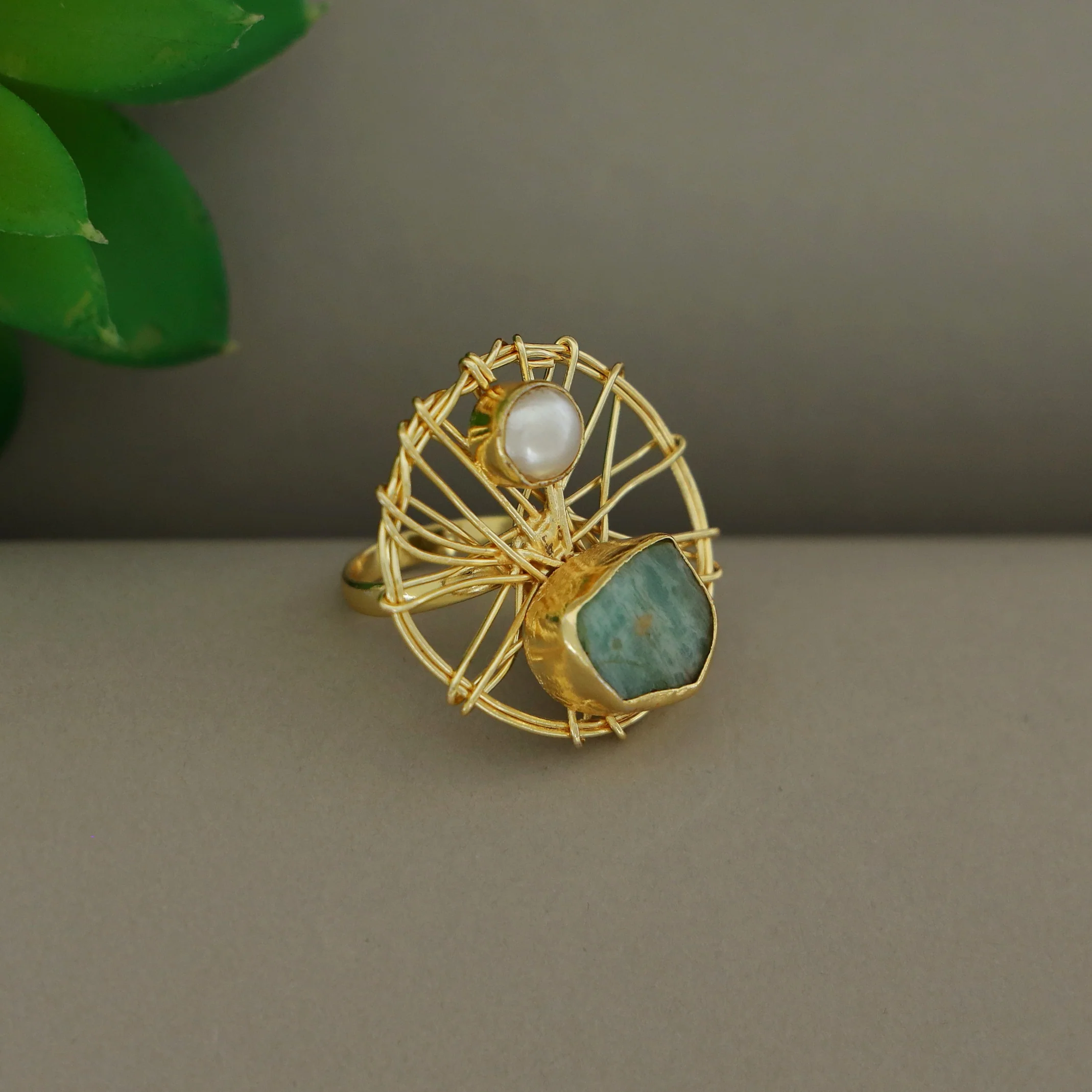 Bianca Wired Glossy + Raw Stone Ring - Image 11